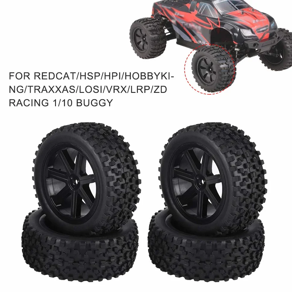 RC Truck Gumowa opona Koła felgi ze stopu aluminium czarny kwadratowy wzór 4szt Black