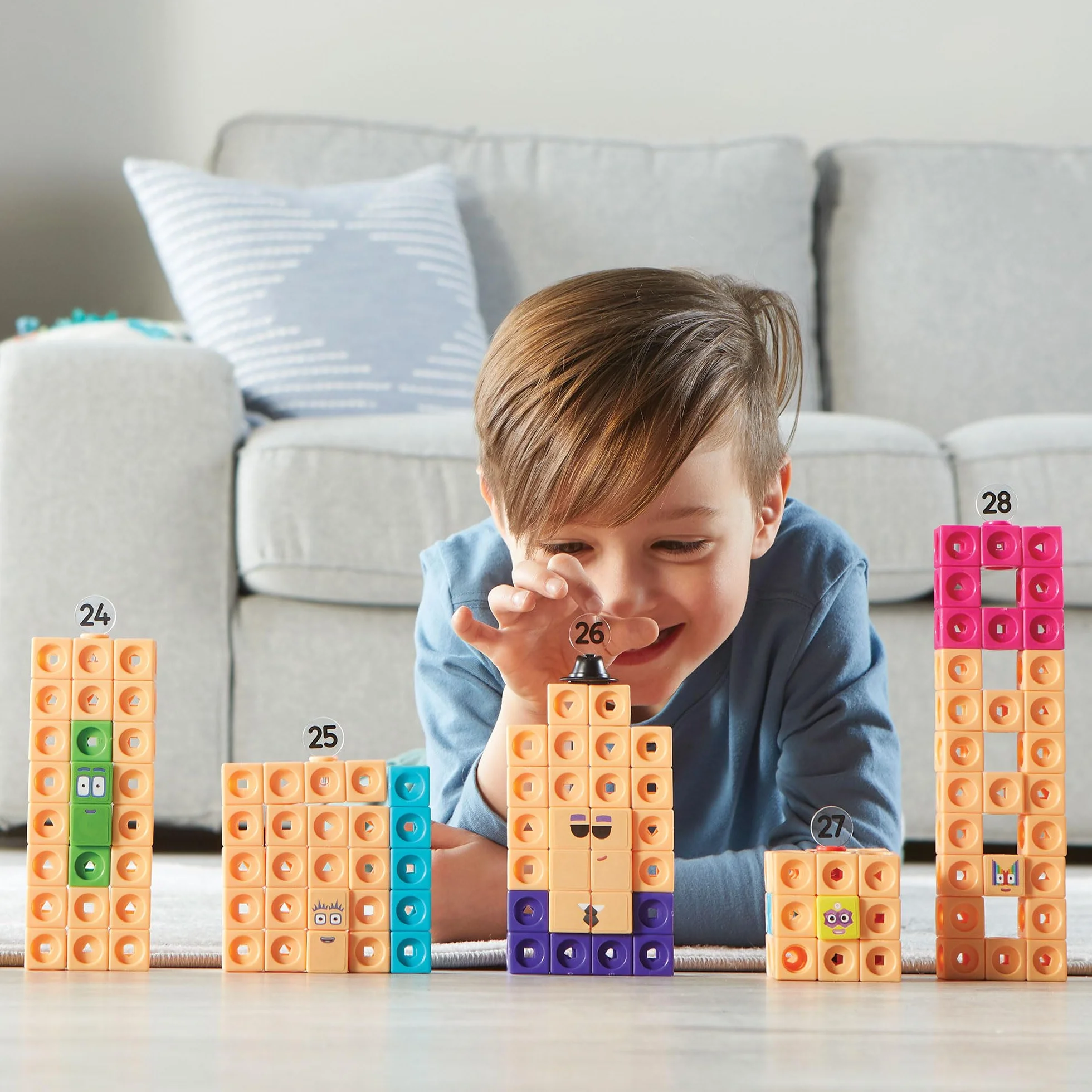 Learning Resources MathLink Cubes Numberblocks 21–30 Zestaw Aktywności, Zabawki dla Dzieci w Wieku 3 Lata, 20 Aktywności Powiązanych z Serialem TV, Zabawki Sensoryczne dla Autyzmu