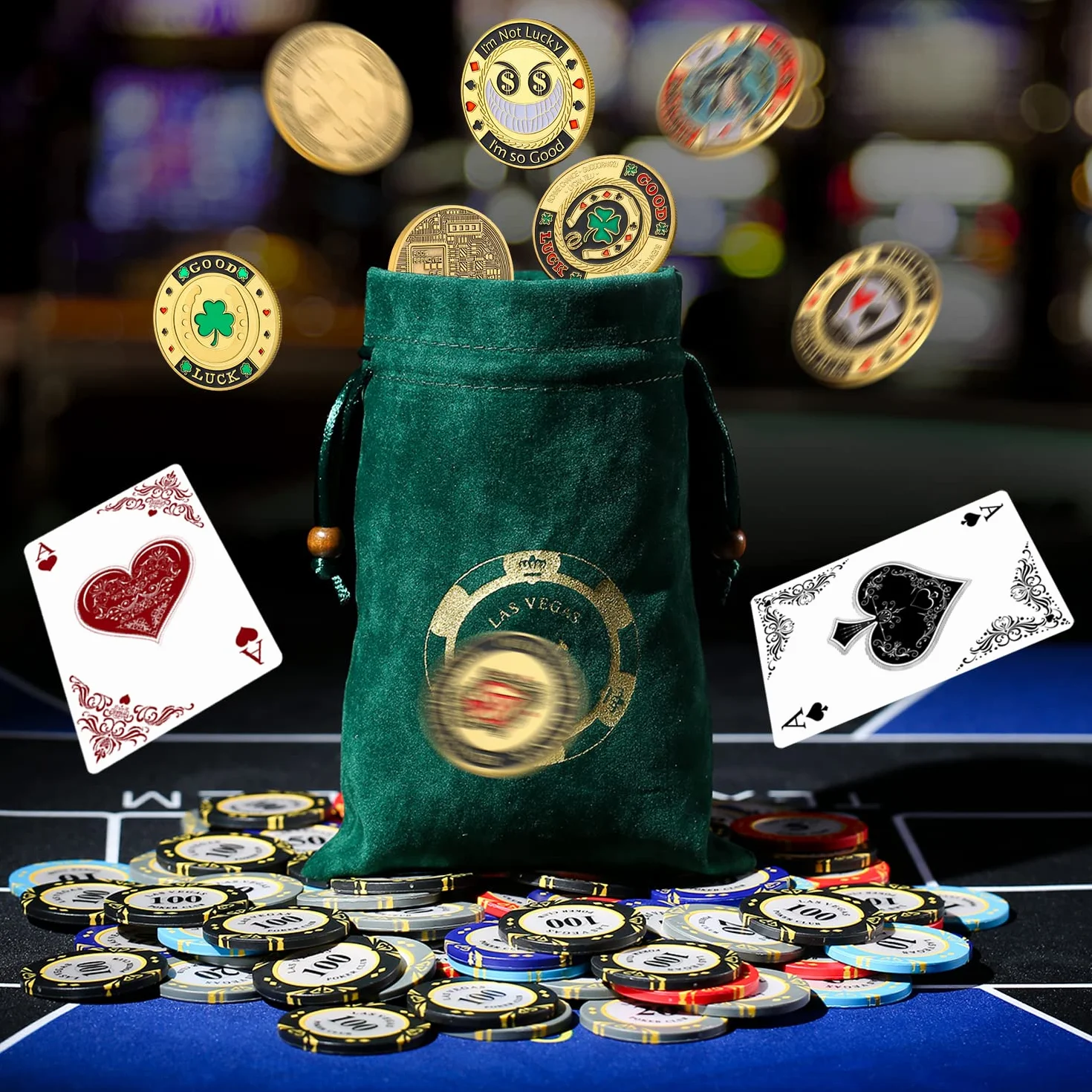 LuluCircle Poker Guard, Gewichte für Poker, Poker Geschenke für Männer, Poker Kartenschutz, Poker Zubehör, Münzen Sammlerstücke, Poker Chips Münze mit Kunststoffhülle (Post Flop God)