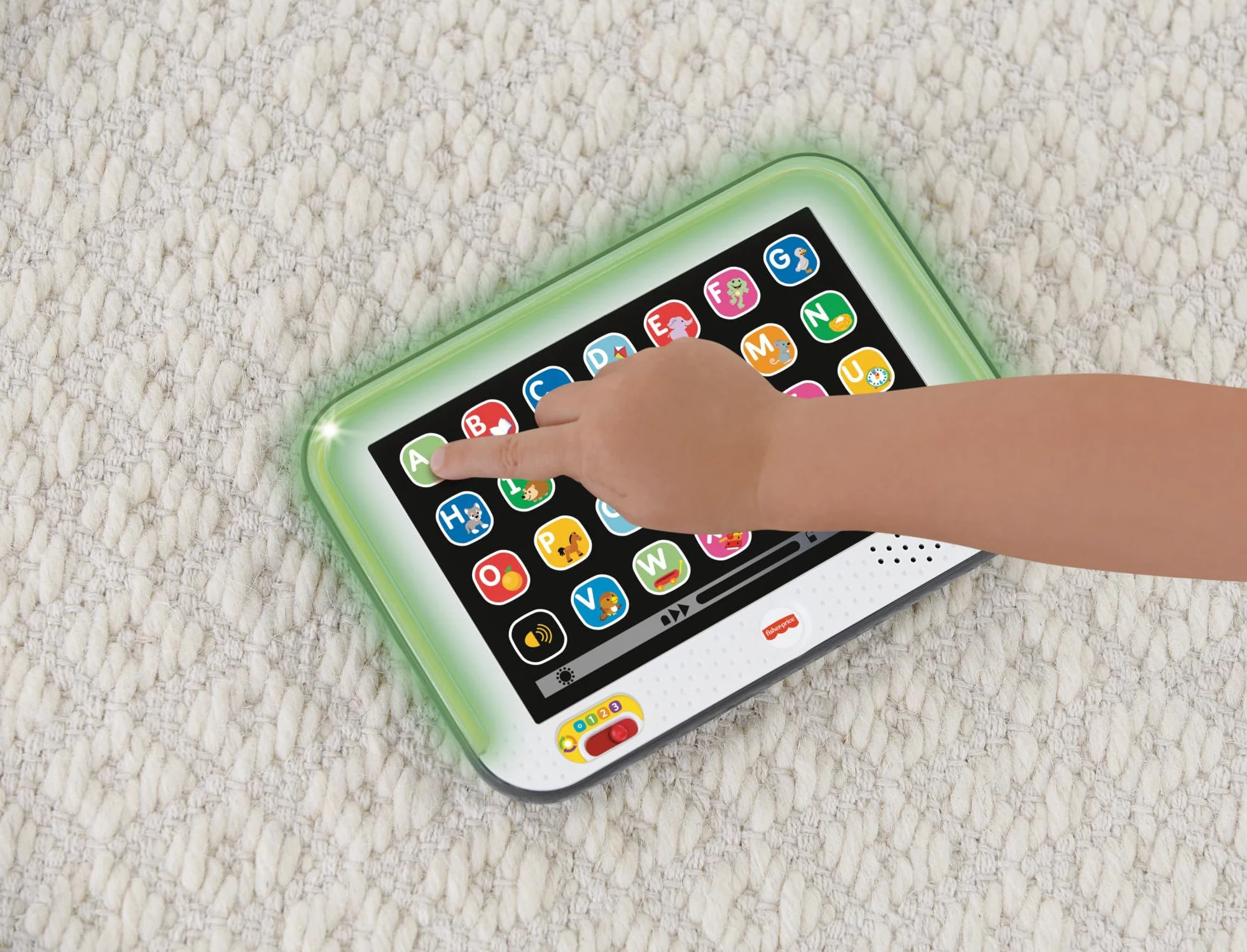 Fisher-Price Zabawka edukacyjna dla małych dzieci, atrapa komputera Smart Stages z muzyką i funkcją świecenia, dla dzieci od 1 roku życia, wersja niemiecka, HXB66