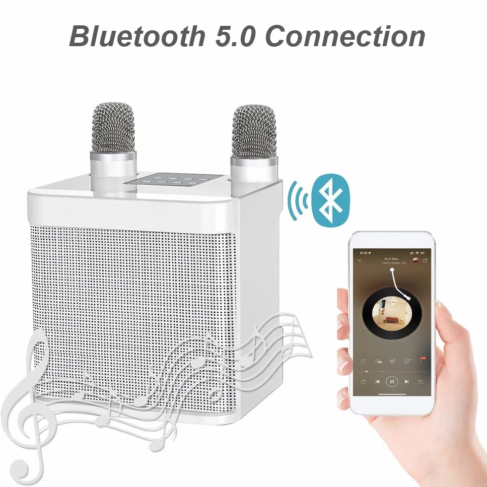 Zestaw do karaoke Bluetooth 2 mikrofony bezprzewodowy głośnik