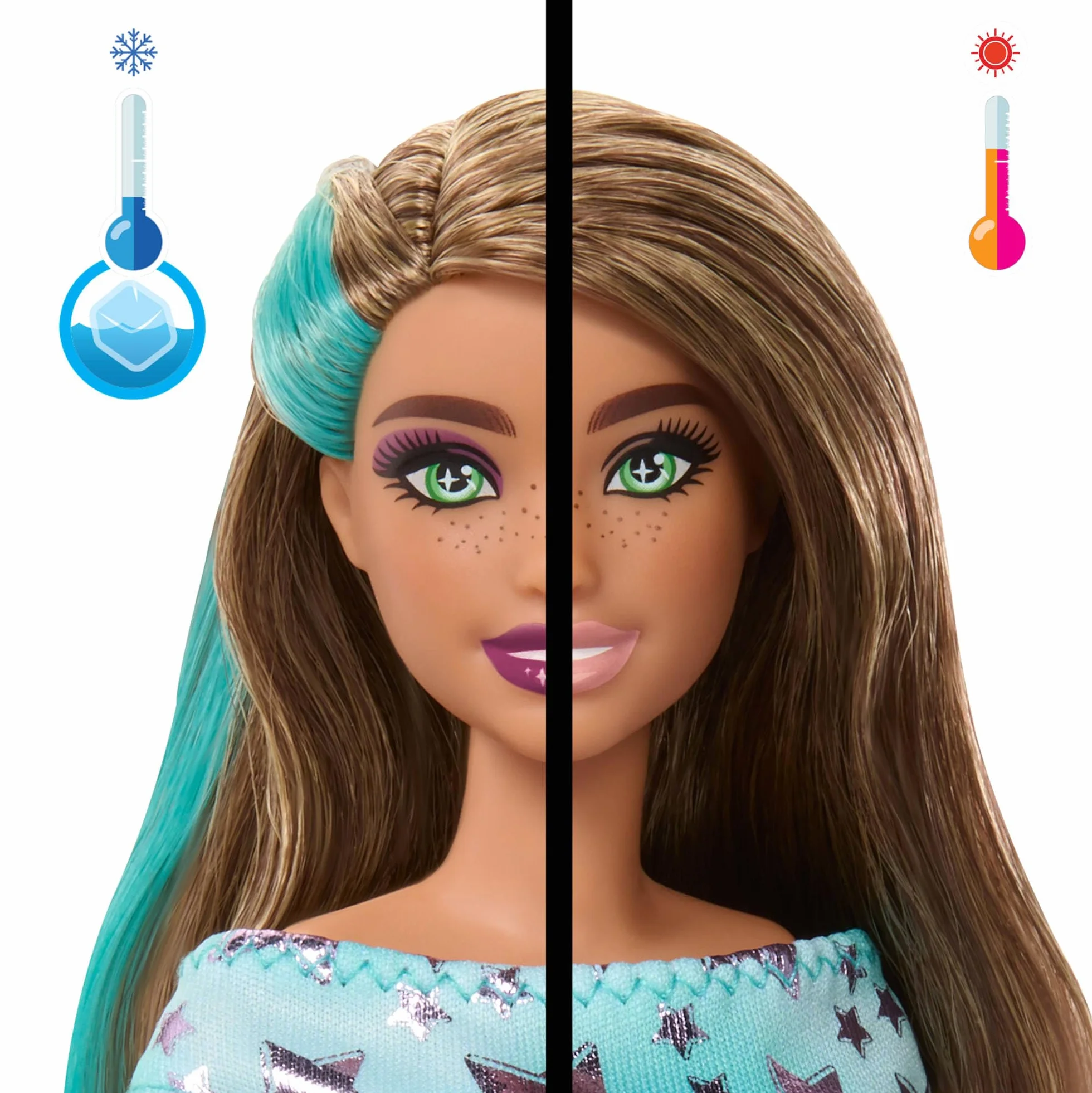 Barbie Party Unboxed Imprezowe niespodzianki Urodziny pieska Zestaw Wieczorowe gwiazdki Lalka i akcesoria, 10 niespodzianek, w tym zmiana koloru i zabawa w dekorowanie tortu, zabawka dla dzieci, JFG72