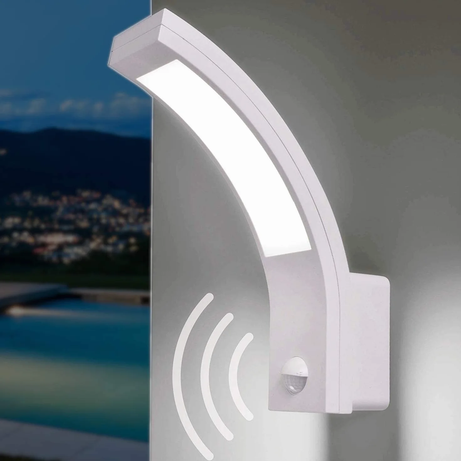ADVITI PIRYT LED 10W Oprawa Ogrodowa z Czujnikiem Ruchu 140° 800lm IP54 4000K (Biały)