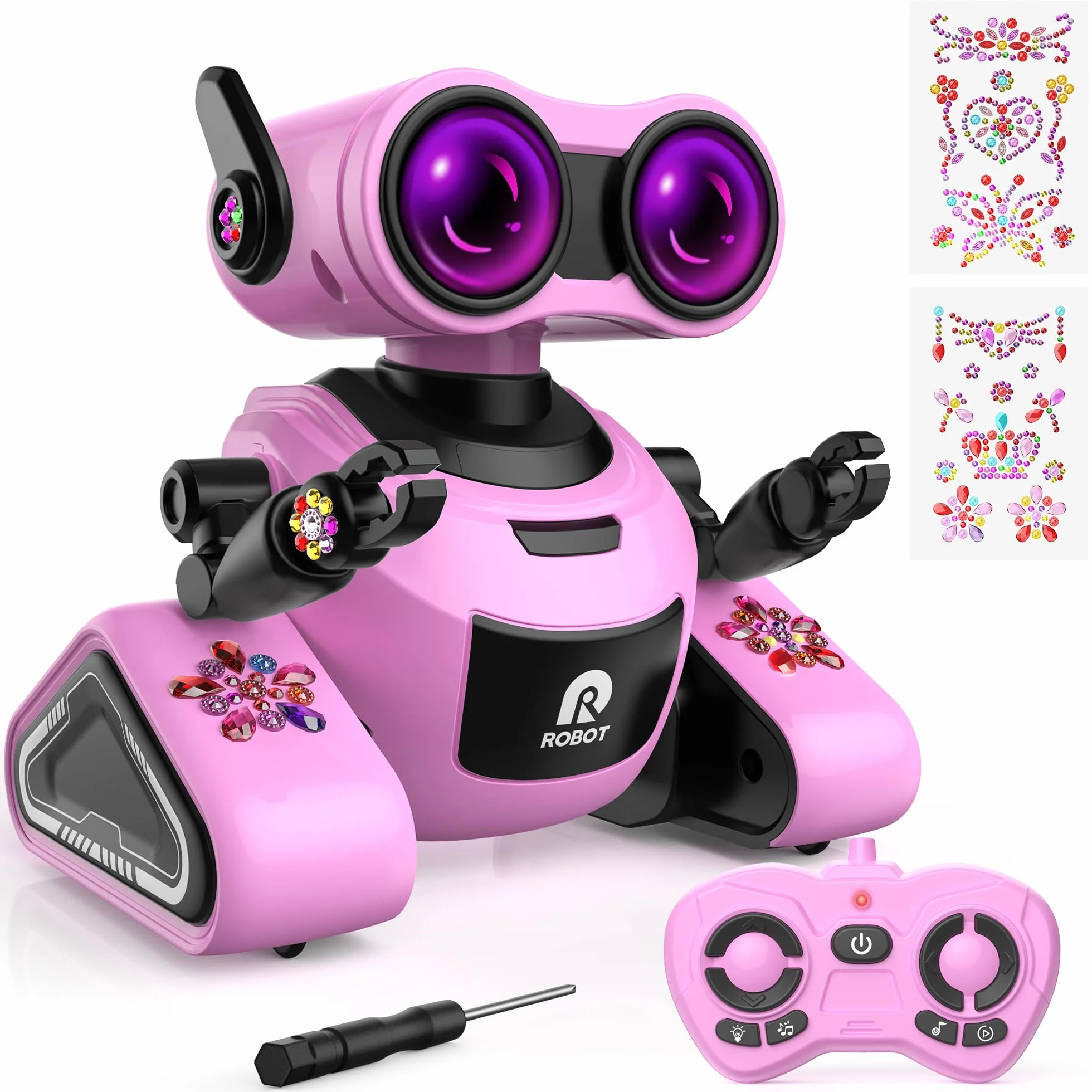Yerloa Robot Zabawka dla Dzieci, Ładowalny, Pilot Zdalnego Sterowania, Tańczący i Muzyka, RC Robot