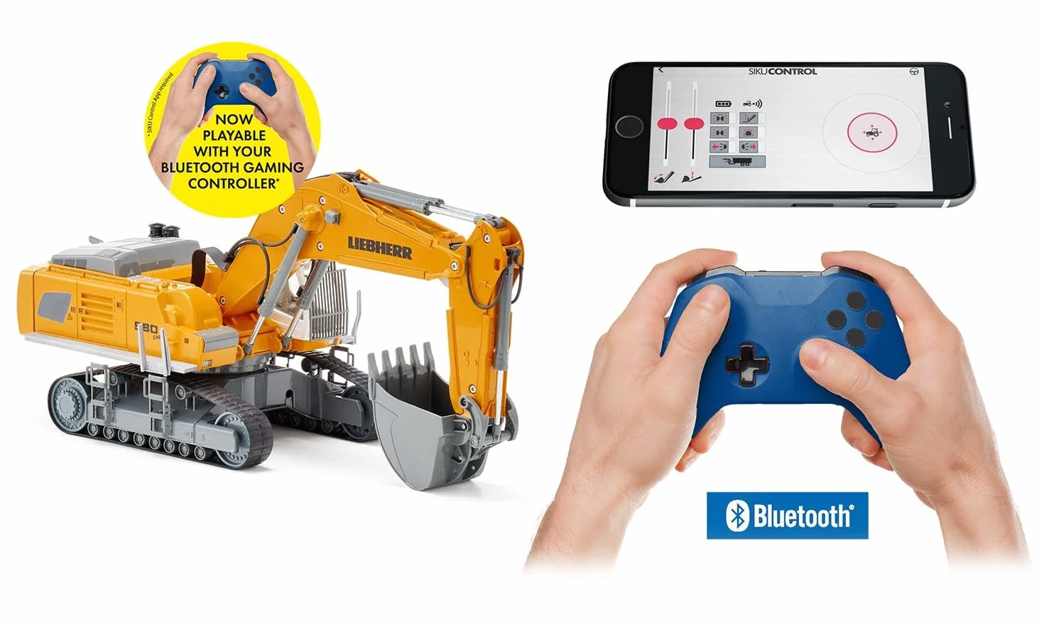 Siku 6741, Liebherr R980 SME Koparka gąsienicowa, Zdalne sterowanie, 1:32, Możliwe sterowanie aplikacją Bluetooth, Bez pilota zdalnego sterowania, Metal,tworzywo sztuczne, żółty