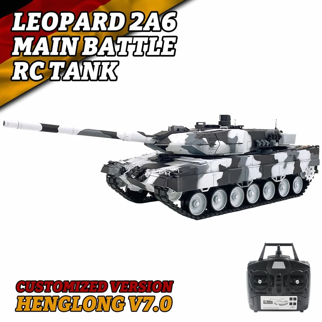 Model czołgu bojowego 1:16, 2,4 G, niemiecki leopard 2 A6 wojskowy czołg z efektami dymu, zestaw modelarski dla fanów wojskowych i dorosłych