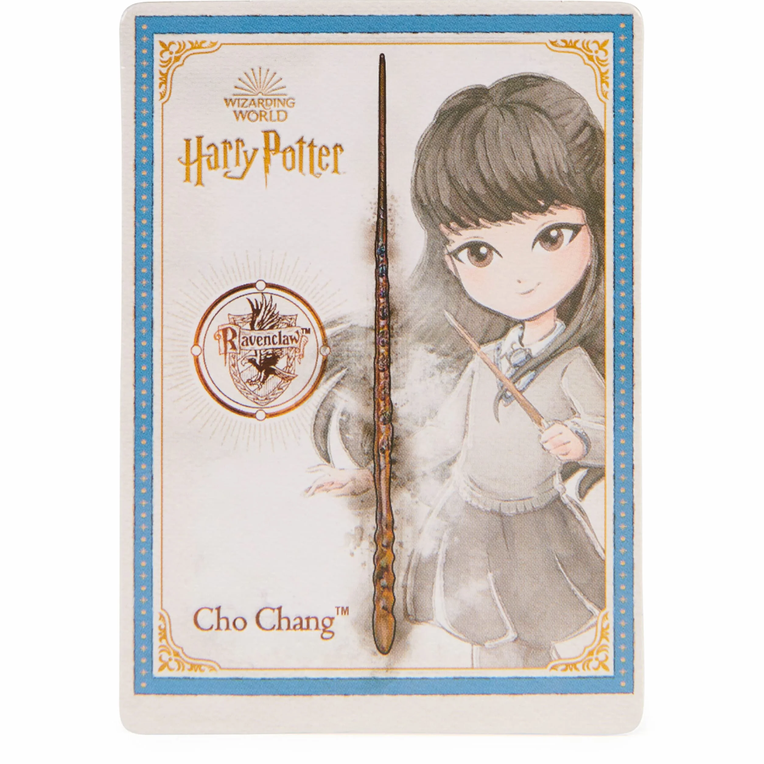 Wizarding World Harry Potter magiczna różdżka i karta zaklęć Cho Chang 30 cm, akcesoria na Halloween, dla dziewcząt i chłopców