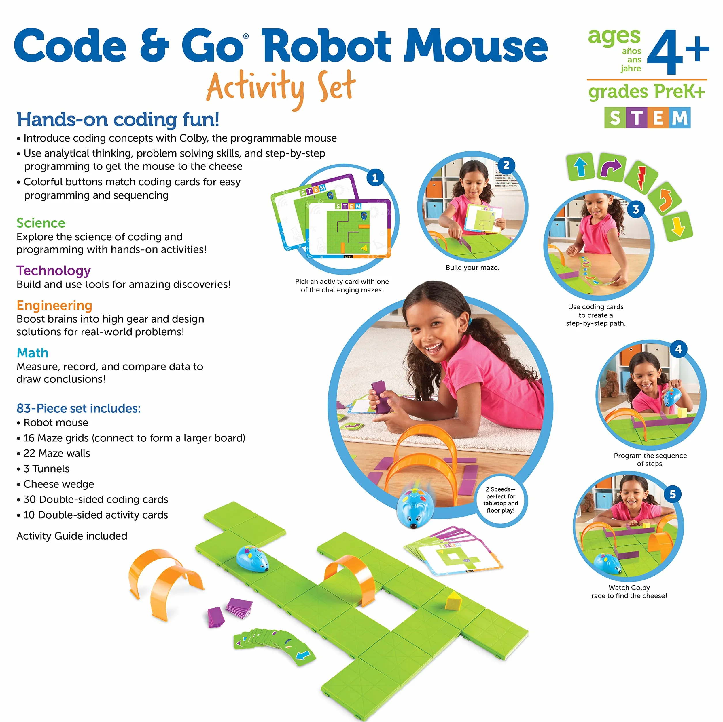 Learning Resources Code & Go Robot Mysz Aktywność 83-Kawałek Zestaw