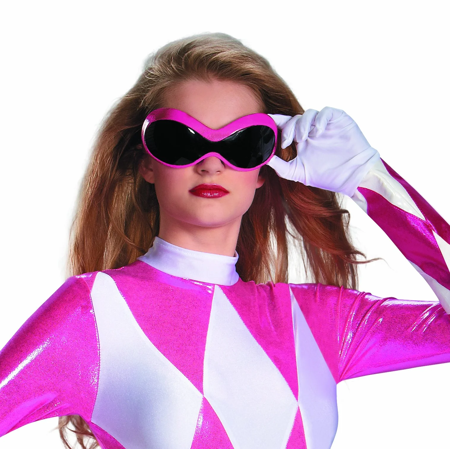 Disguise 55626 Pink Ranger kostium dla dorosłych, wielokolorowy, jeden rozmiar, Różowy/biały, S