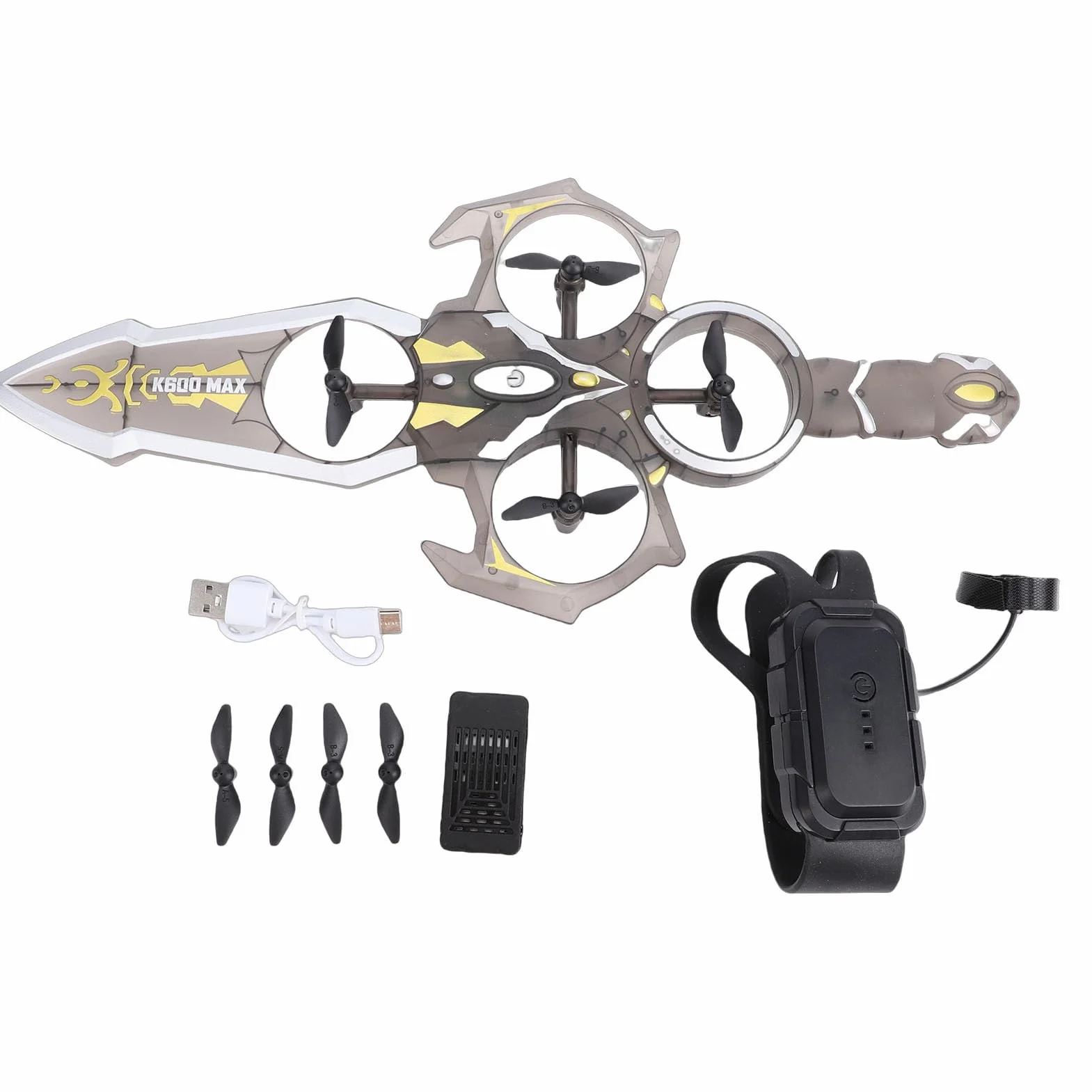 Generic Samolot RC Flying Sword, Zdalnie Sterowany Samolot Sterowany Gestami, z baterią modułową i możliwością Obracania o 360°, Konstrukcja Zapobiegająca Upadkowi o (1 szt. Bateria litowo-jonowa