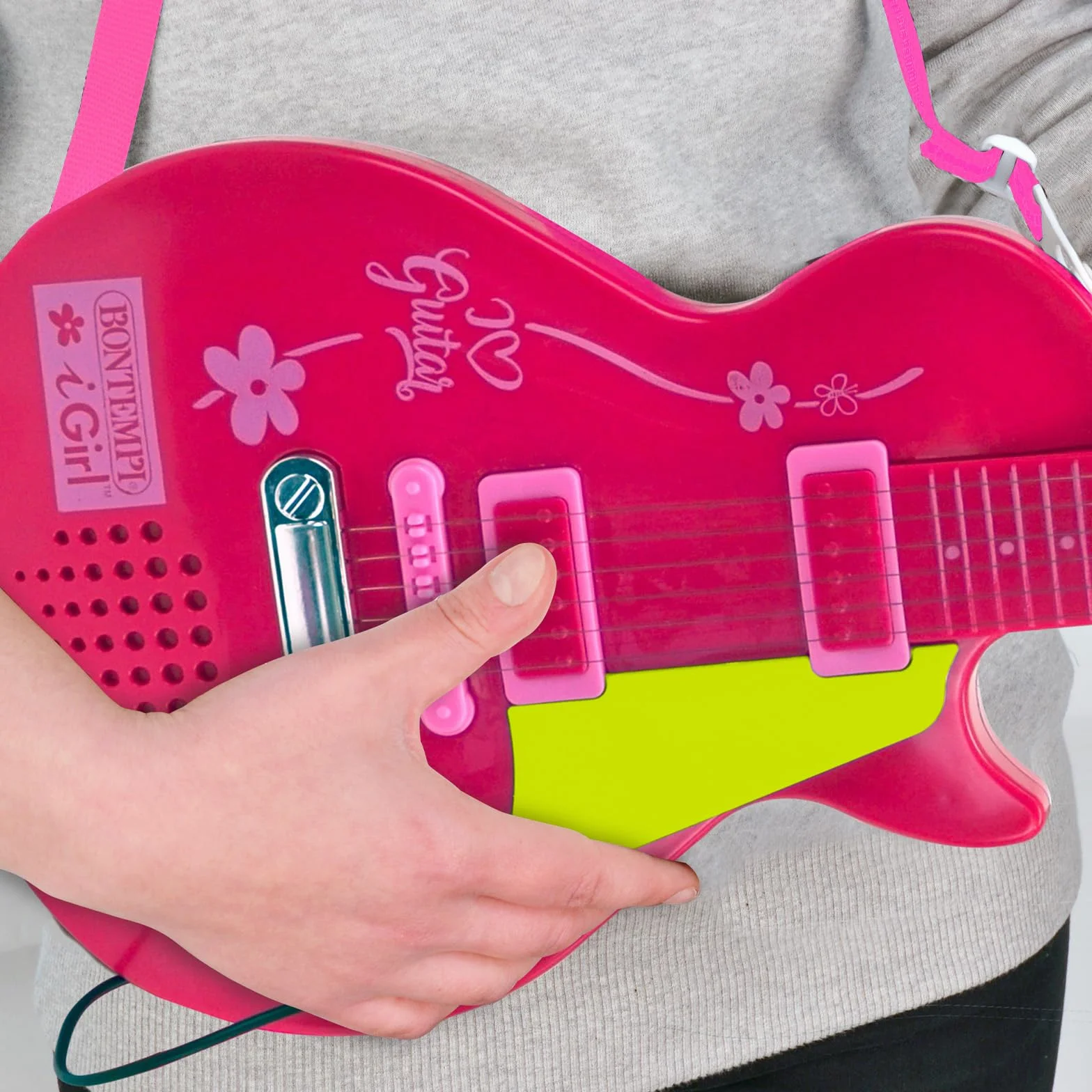Bontempi Różowa Elektroniczna Gitara Rockowa z Mikrofonem 245872