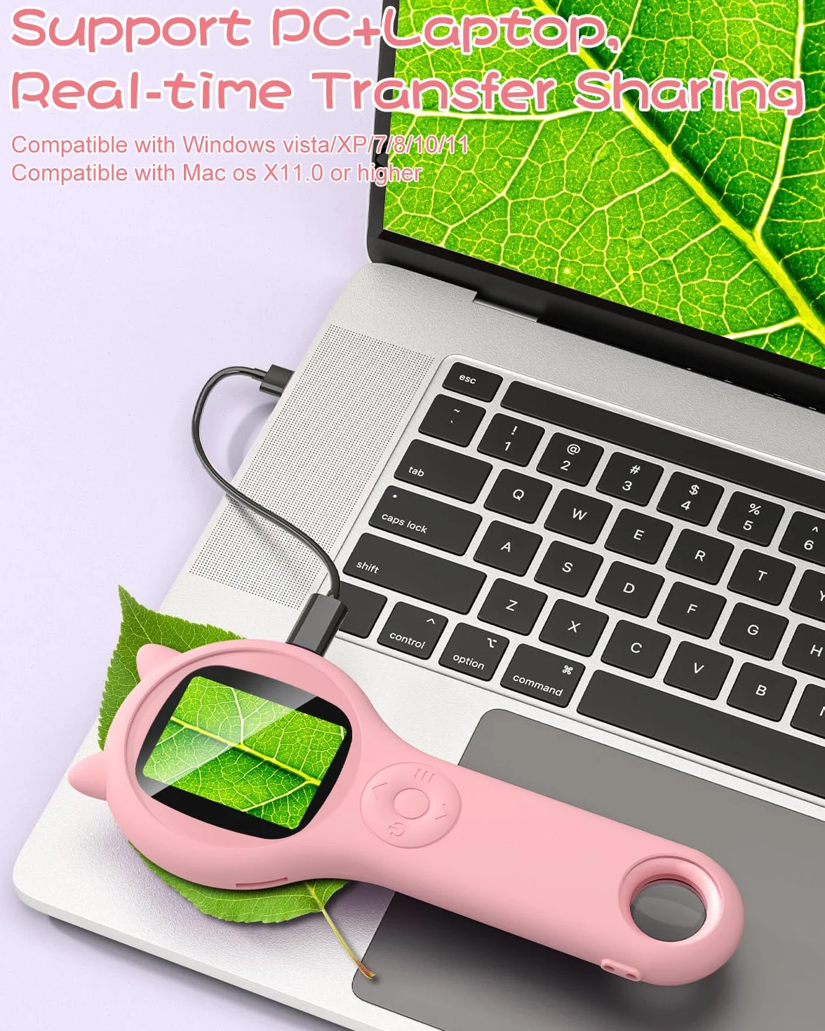 Mikroskop dla dzieci, ręczny mikroskop do telefonu komórkowego, ekran IPS 2,0”, mikroskop cyfrowy 500X, mikroskop kieszonkowy, zabawka edukacyjna dla mikroświata