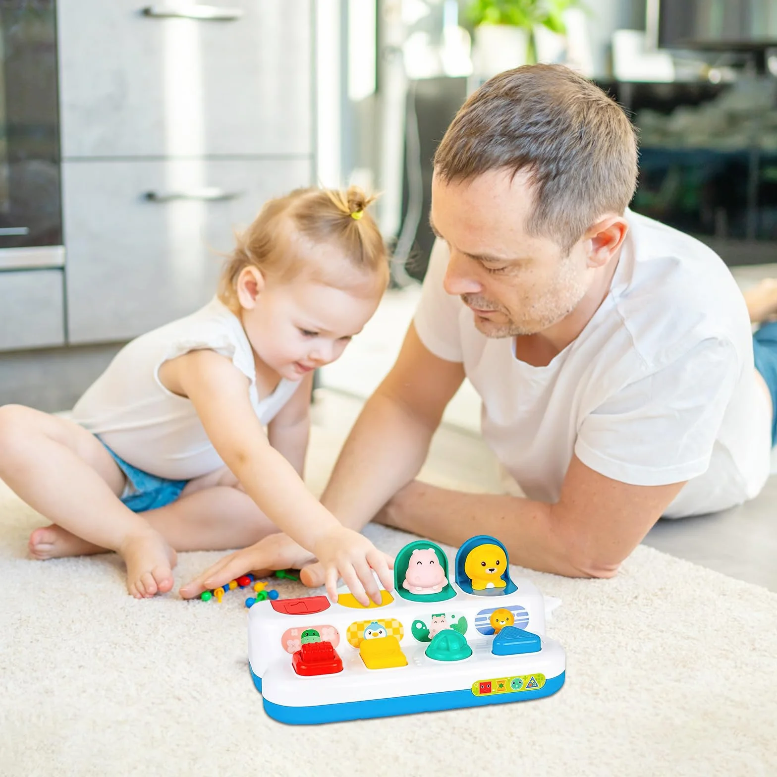 Pop up Baby Zabawka od 12 miesięcy, Montessori Zabawka od 1 roku Zabawka motoryczna od 6 miesięcy Wczesny rozwój Przyczyna & skutek Zabawka edukacyjna Niemowlęce prezenty na Wielkanoc Chłopiec