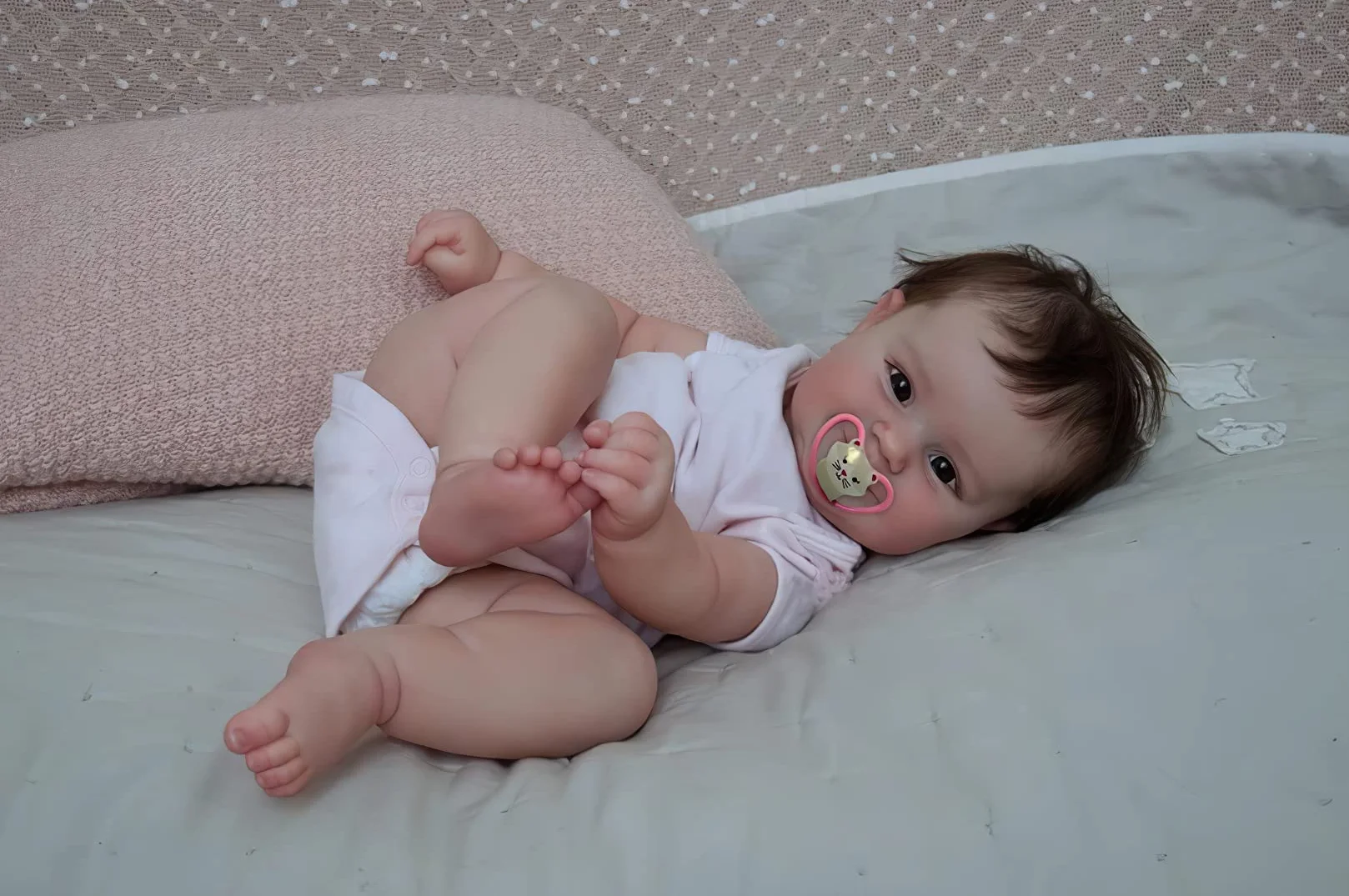 MineeQu 20 cali Tak głęboko ukorzenione włosy uśmiech Realistyczna Reborn Baby Doll Wykonana z całego ciała Silikon winylowy Anatomicznie poprawny Noworodek Lalki Zabawka do kąpieli dla dziewczynek