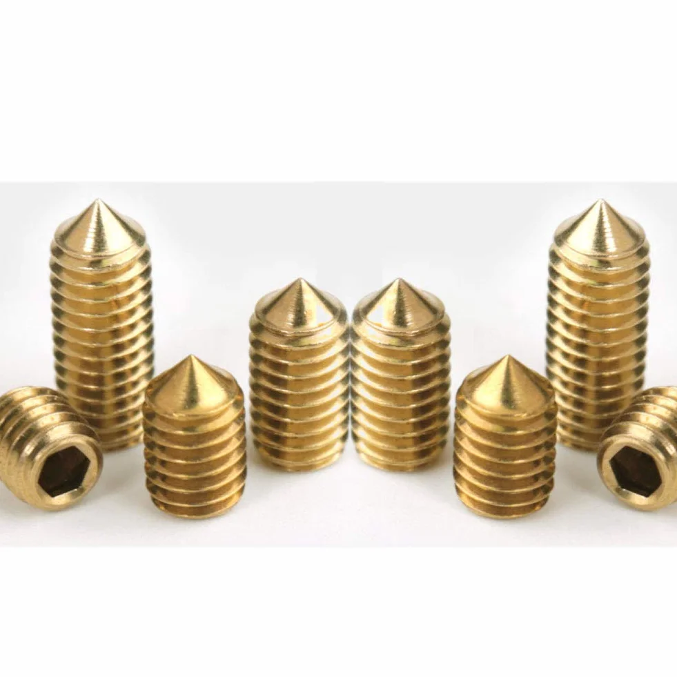 Śruby Dociskowe z Gniazdem Sześciokątnym ze Mosiądz, Stożek Punkt Wkręty bez łba, Wkręty bez łba stożkowego, M6×12mm,10 pcs