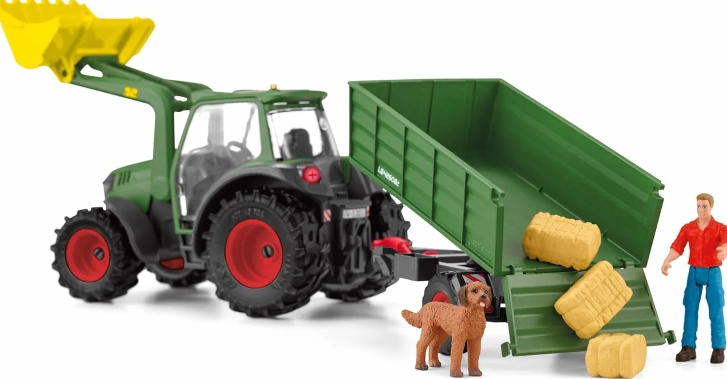 schleich 42608 Traktor z przyczepą, od 3 lat, FARM WORLD - Zestaw do zabawy, 50 kawałki