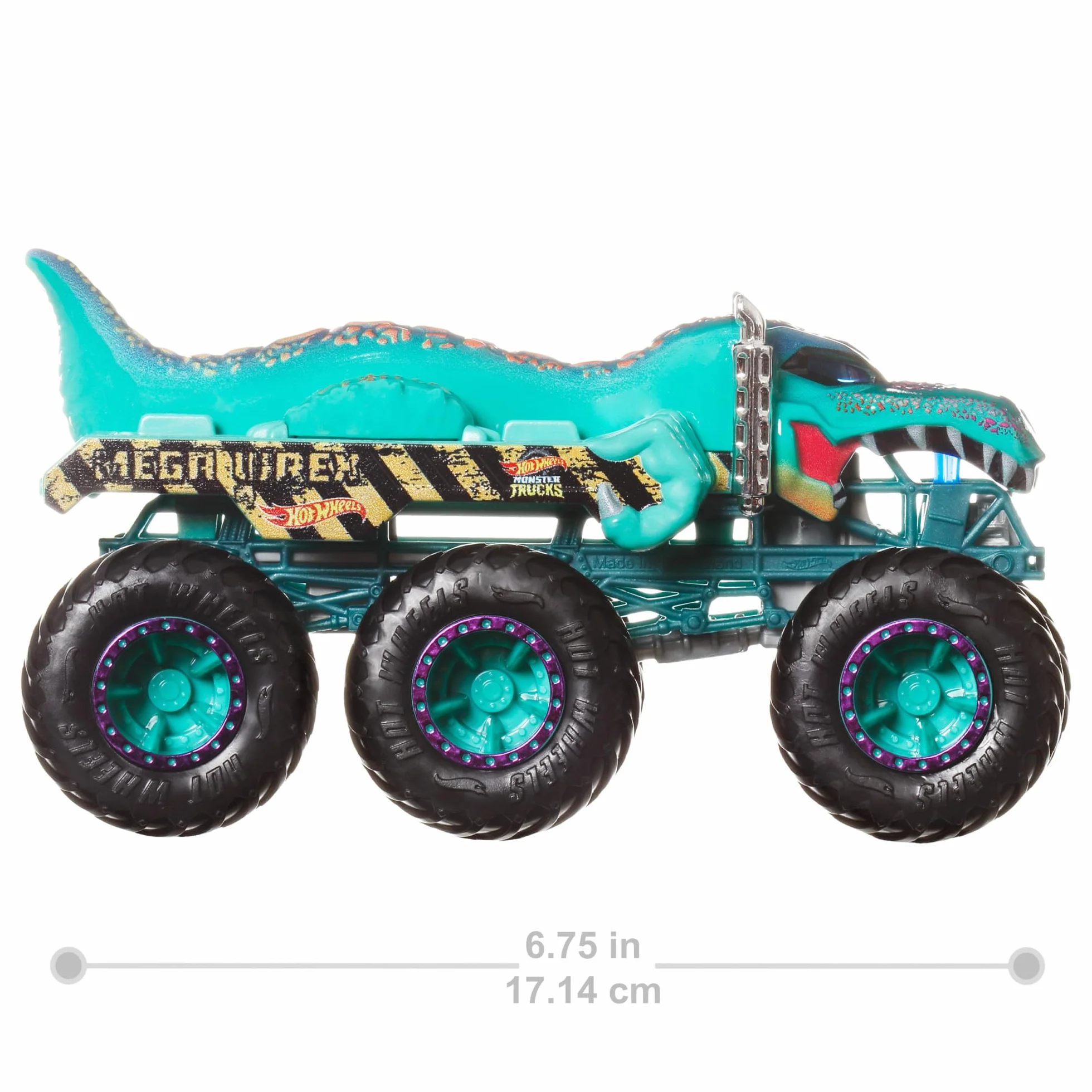 Hot Wheels Monster Trucks 6-kołowa ciężarówka w skali 1:64 do transportowania lub holowania innych pojazdów (zawartość zestawów może się różnić), HWN86