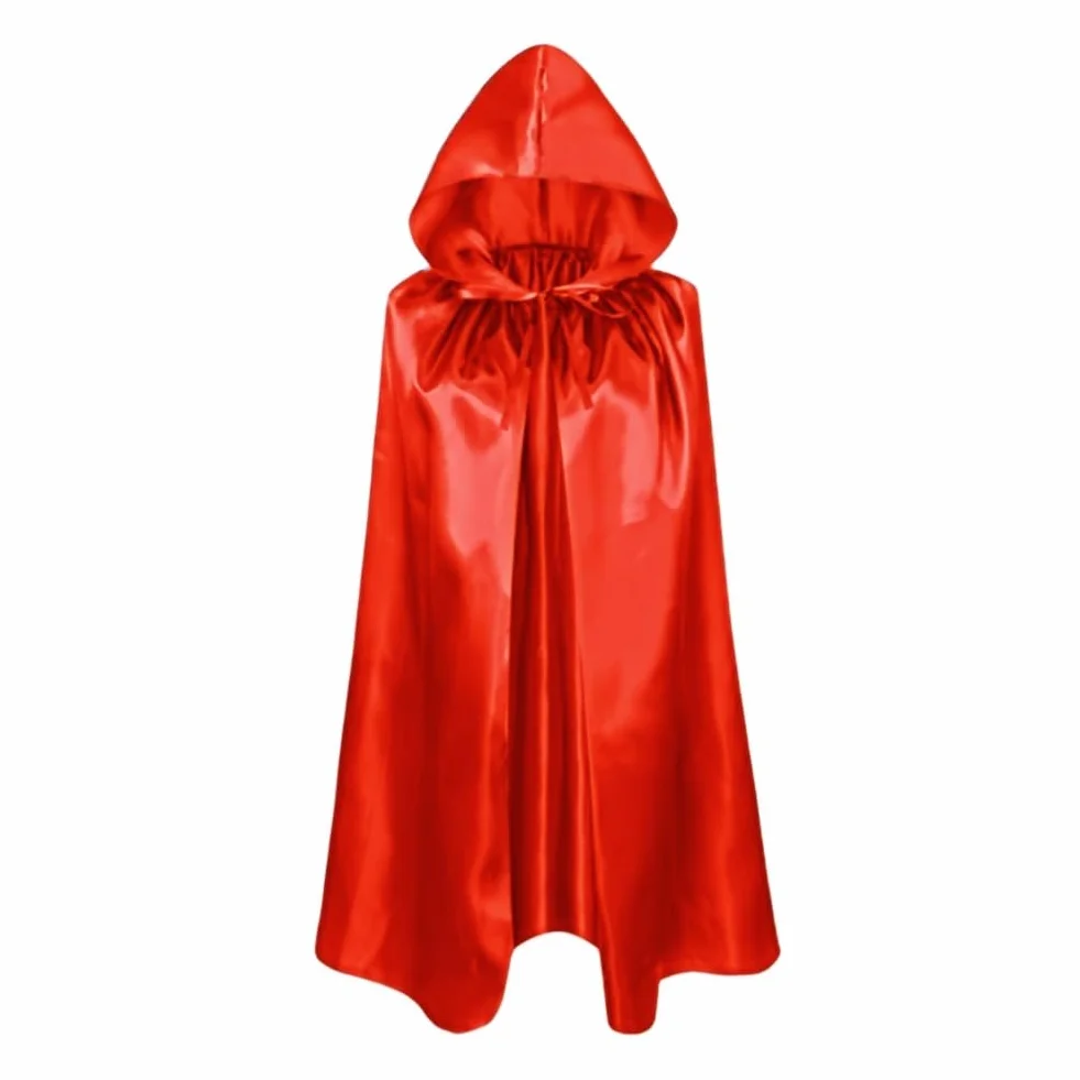 Proumhang Czerwony Peleryna z Kapturem dla Dzieci Peleryna Czarownicy Peleryna Wampira Diabelska Peleryna Peleryna Ponurego Żniwiarza Halloween Masquerade Christmas Cosplay 100cm