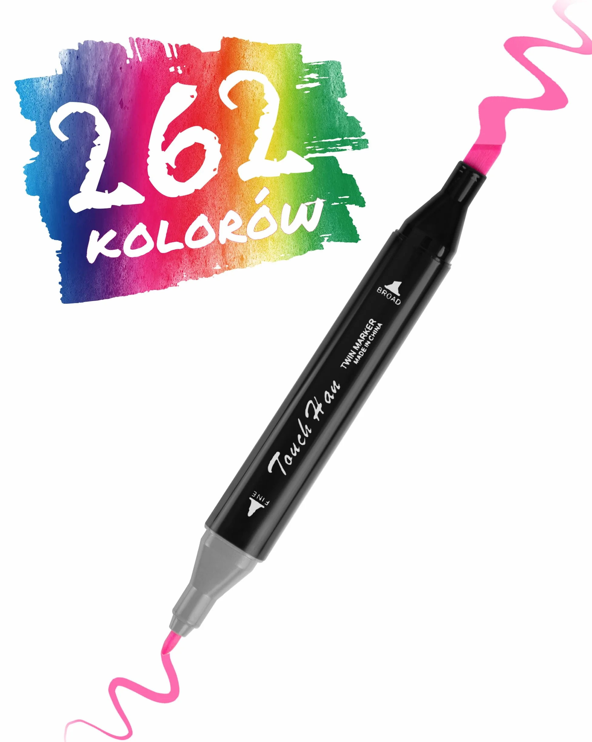 Nukido Markery Alkoholowe Dwustronne Torba Wodoodporne Zestaw 262 Sztuk