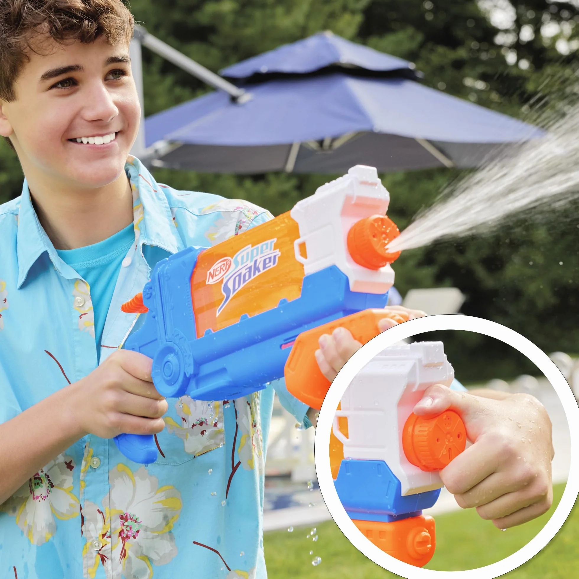 NERF Super Soaker Flip Fill Wyrzutnia wodna 887 ml, 4 style polewania