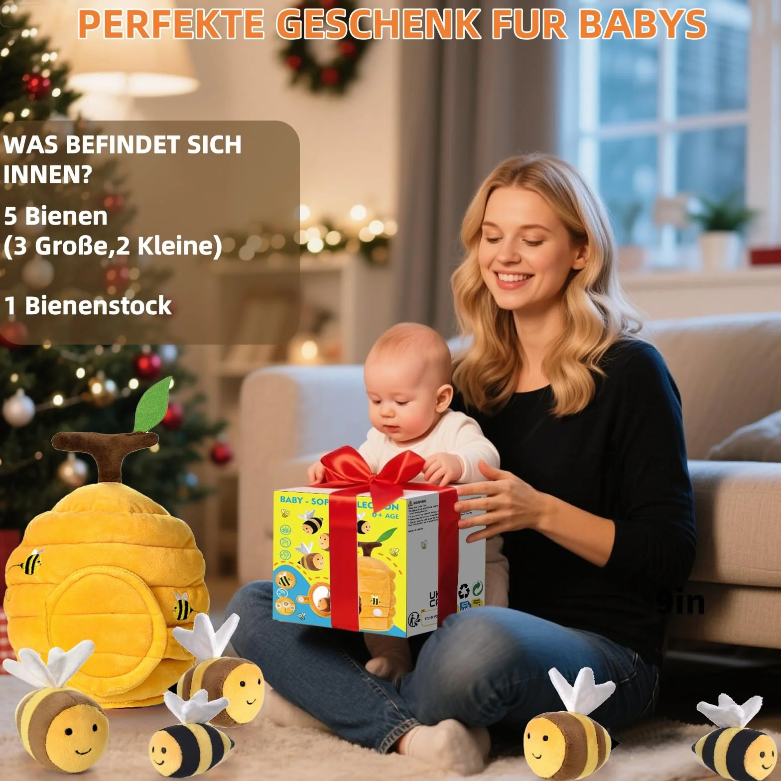 VORENUS Zabawka sensoryczna Montessori 6-w-1 Baby Ul dla niemowląt 6-12 miesięcy