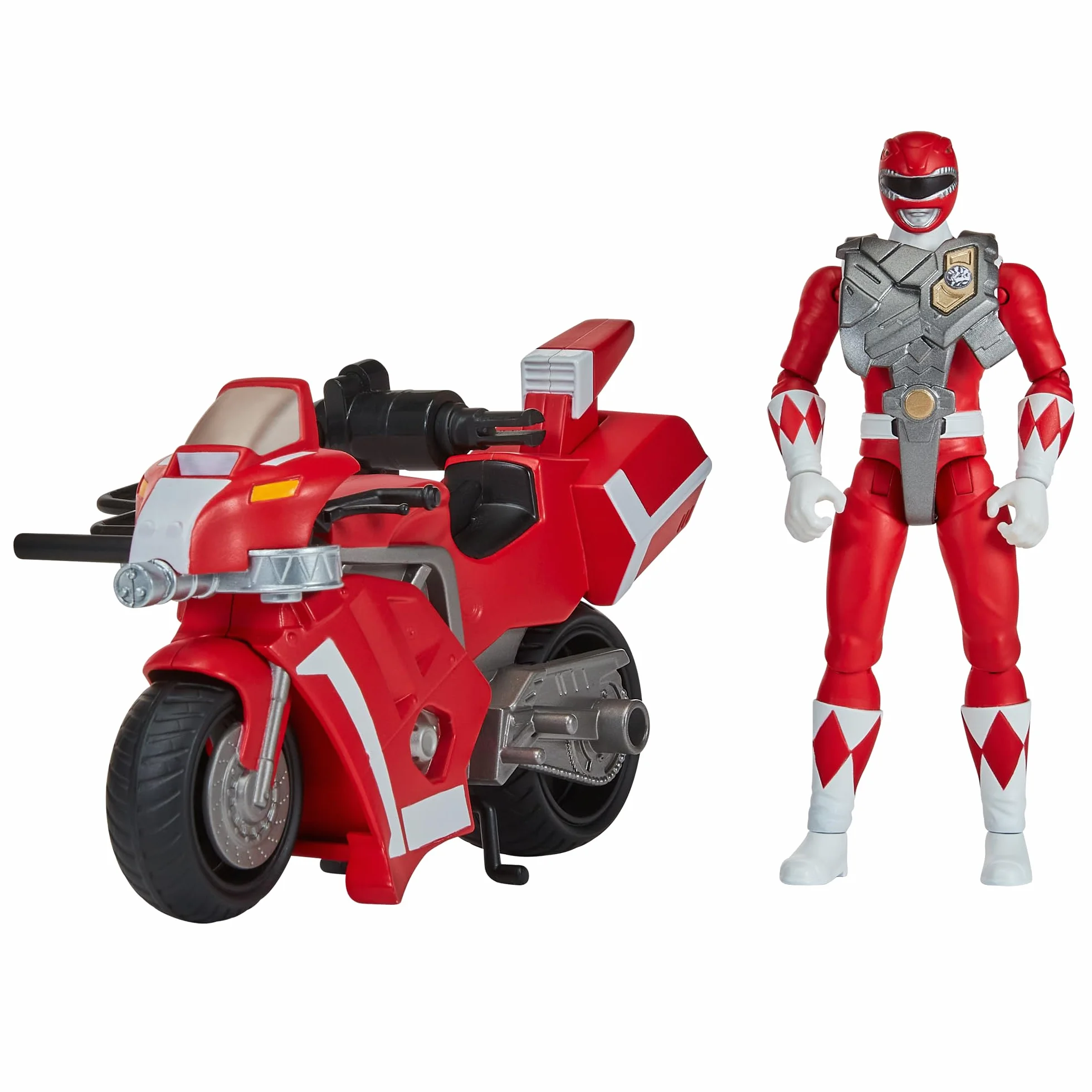 Power Rangers, Pojazd Deluxe z figurką 15 cm, czerwony strażnik - Jason Lee Scott, dla dzieci od 4 lat, PWG04