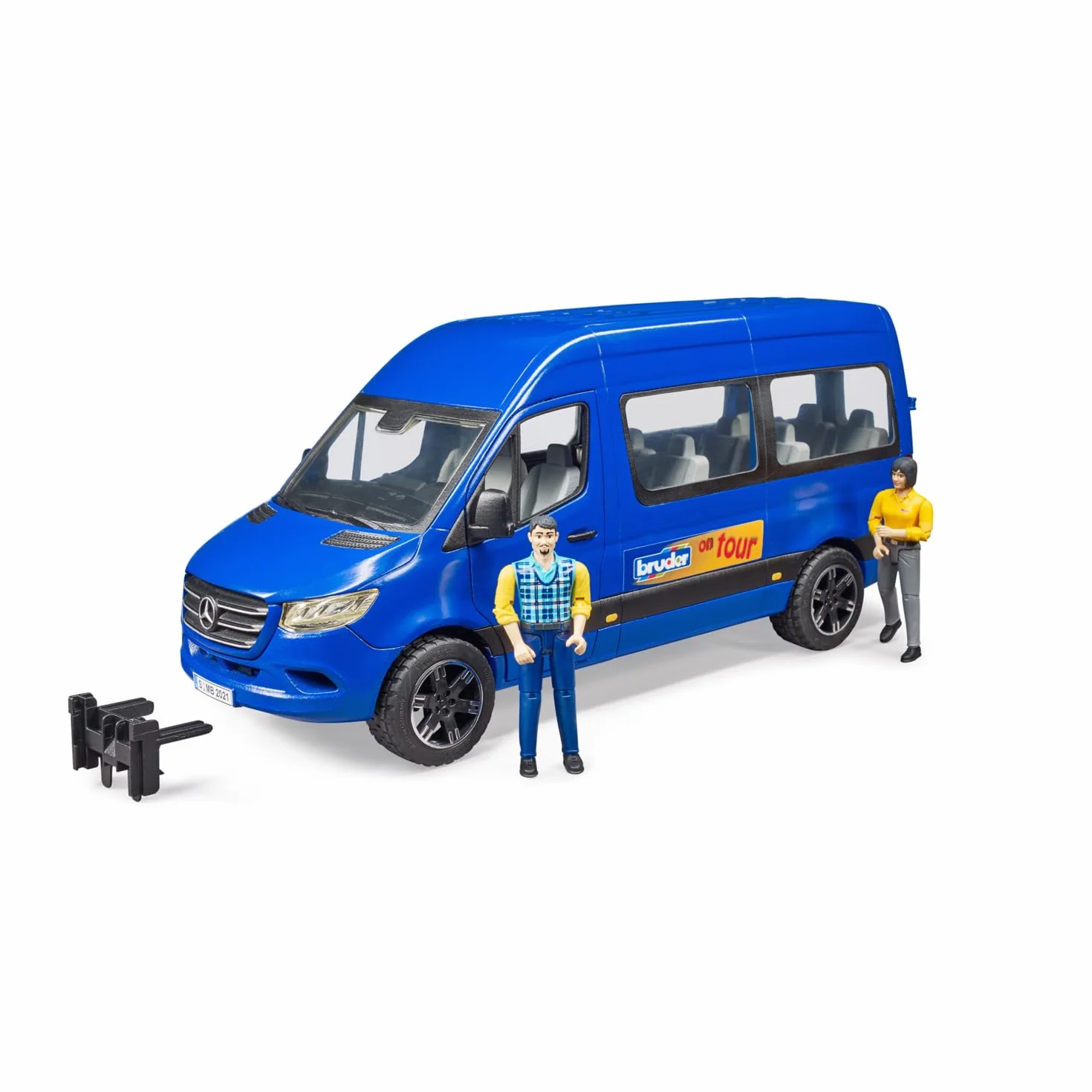 bruder 02670 - MB Sprinter Transfer z kierowcą i pasażerem, pojazd, autobus, transporter, zabawkowa figurka
