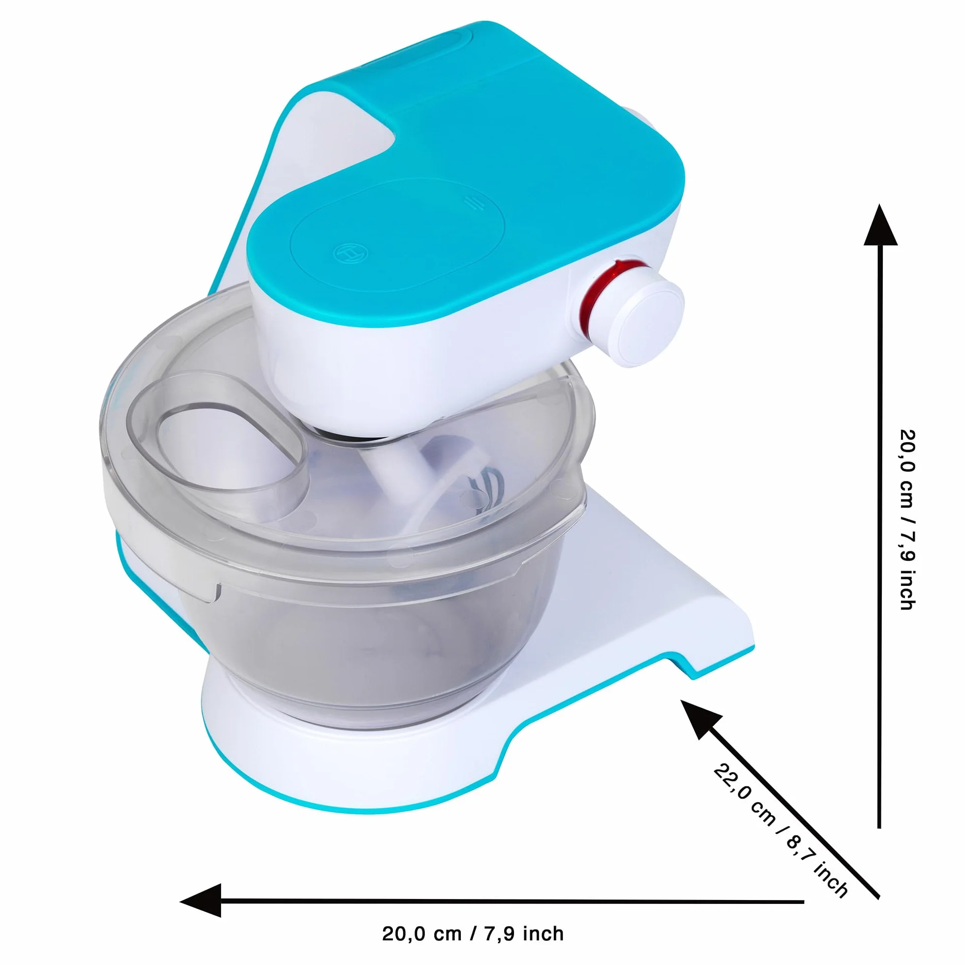 Theo Klein 9521 Robot kuchenny Bosch | Dziaajcy na baterie robot kuchenny o dwóch prdkociach | Wymiary: 20 cm x 22 cm x 20 cm I Zabawki dla dzieci od 3. roku ycia