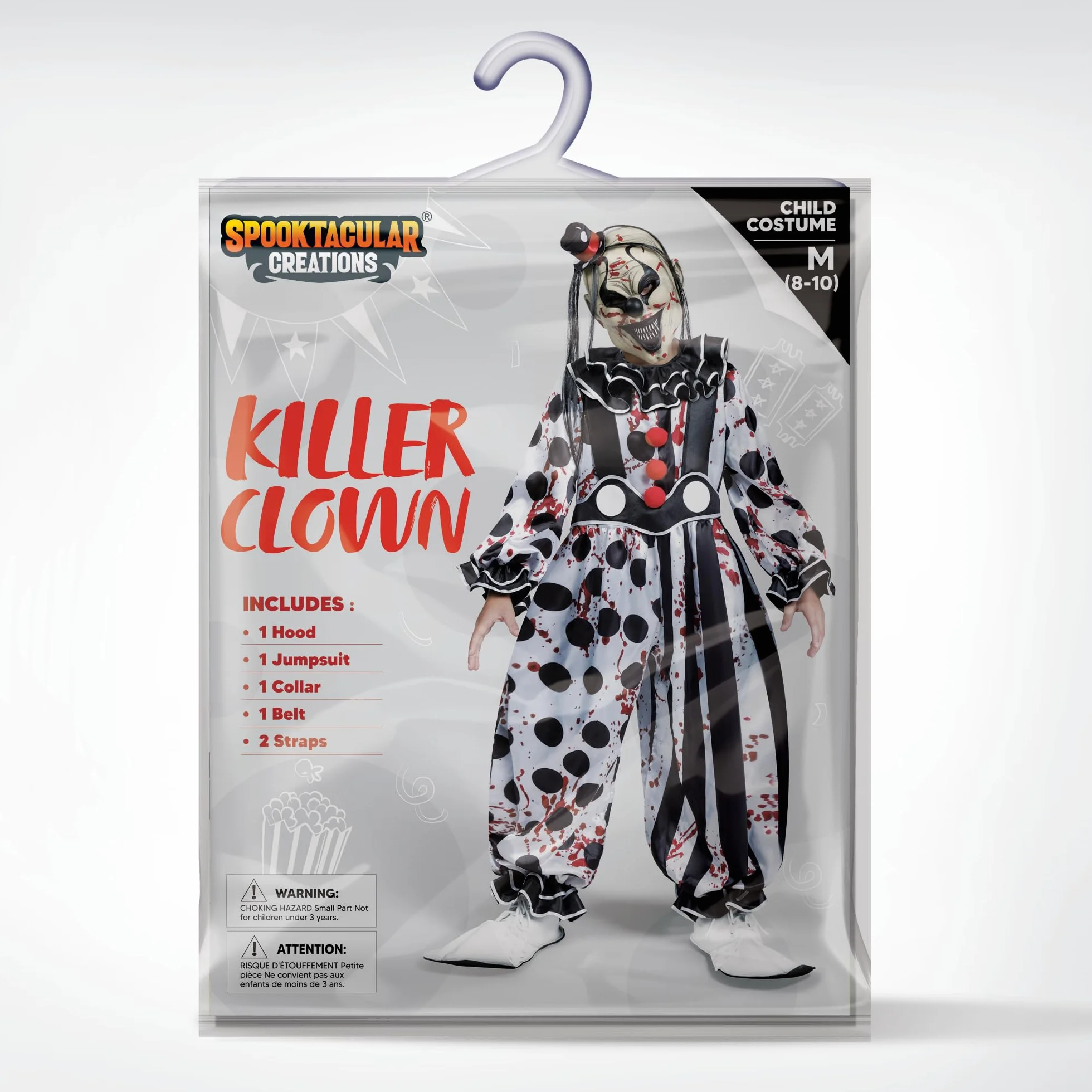 Spooktacular Creations Kostium chłopca klauna, kostium zabójcy, kostium klauna z horroru na Halloween, przebieranki, imprezę tematyczną cosplay