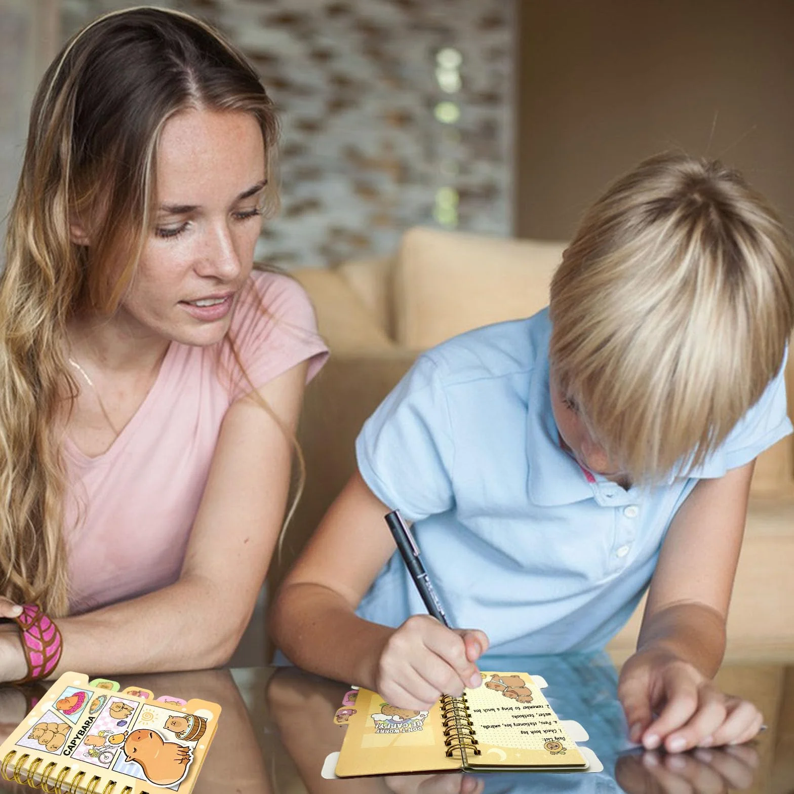 Capibara Notatnik Spiralny Zeszyt Studencki 4 Szt dla Dzieci