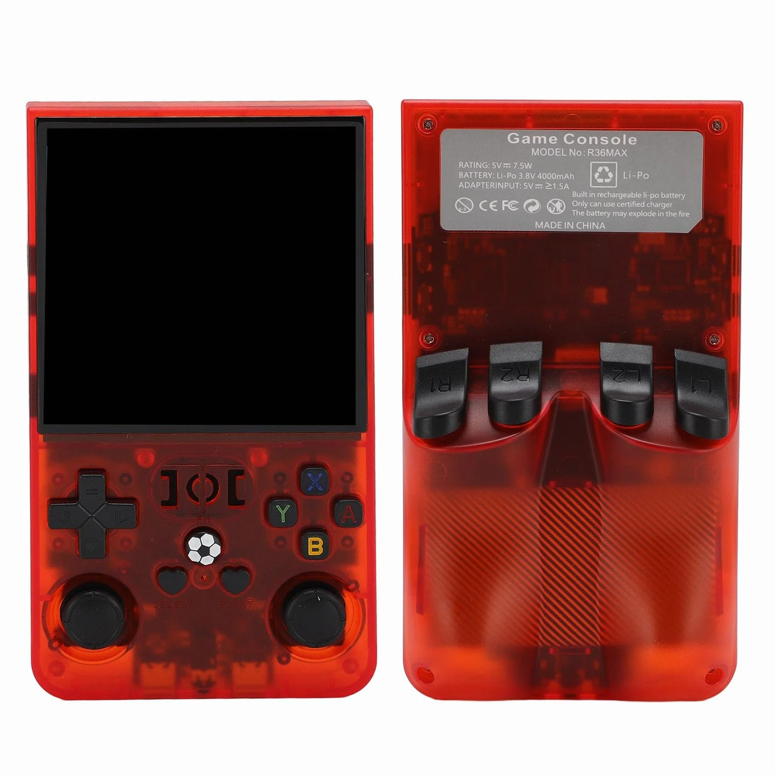 R36MAX Przenośna Konsola do Gier 4-calowy Ekran IPS 720x720 Bateria 4000 mAh Otwarte Źródło 60 Emulatorów