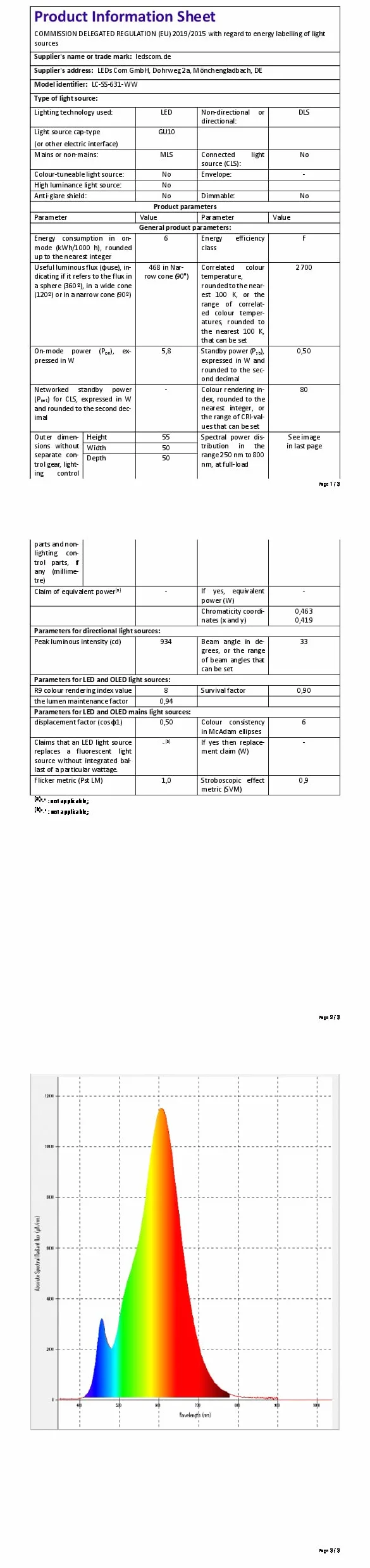 ledscom.de Lampa zaciskowa WAIKA, przełącznik, czarny mat, w zestawie żarówka LED GU10, 468lm ciepła biel