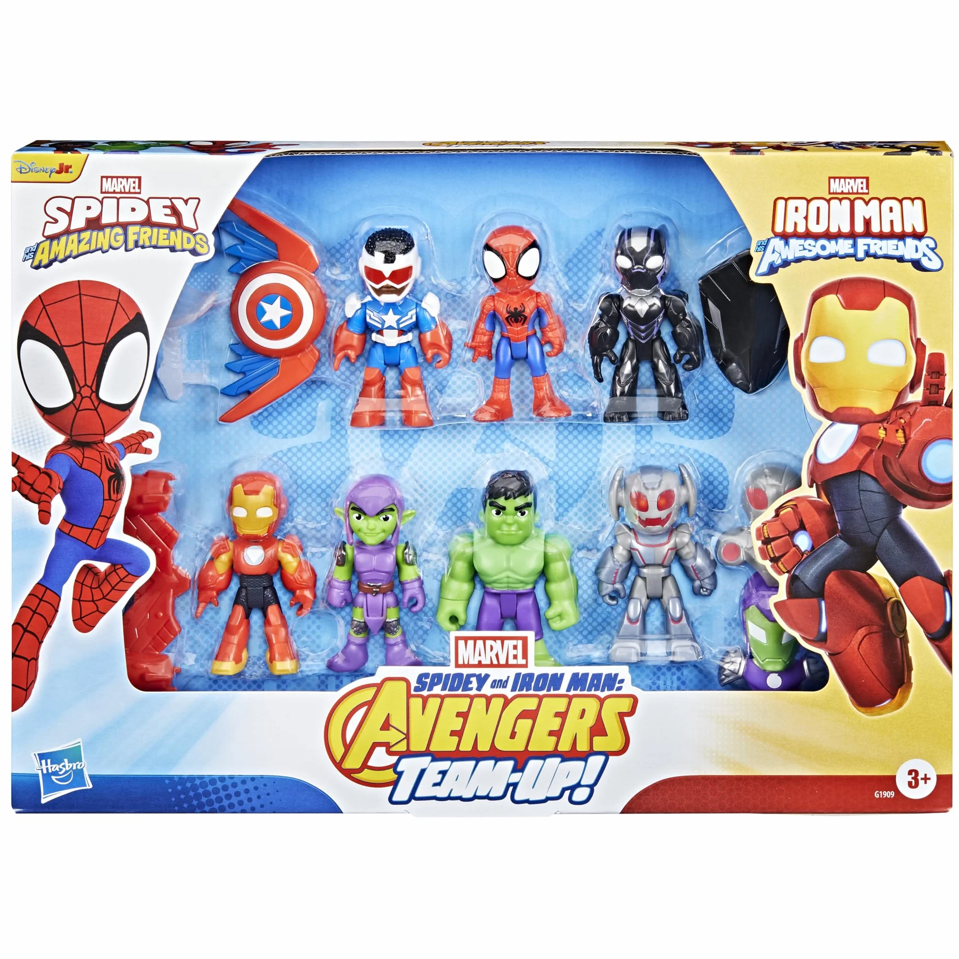 Kolekcja Spidey and Iron Man: Avengers Team-Up z postaciami z seriali "Spidey i Super-kumple" oraz "Iron Man and His Awesome Friends" Marvela