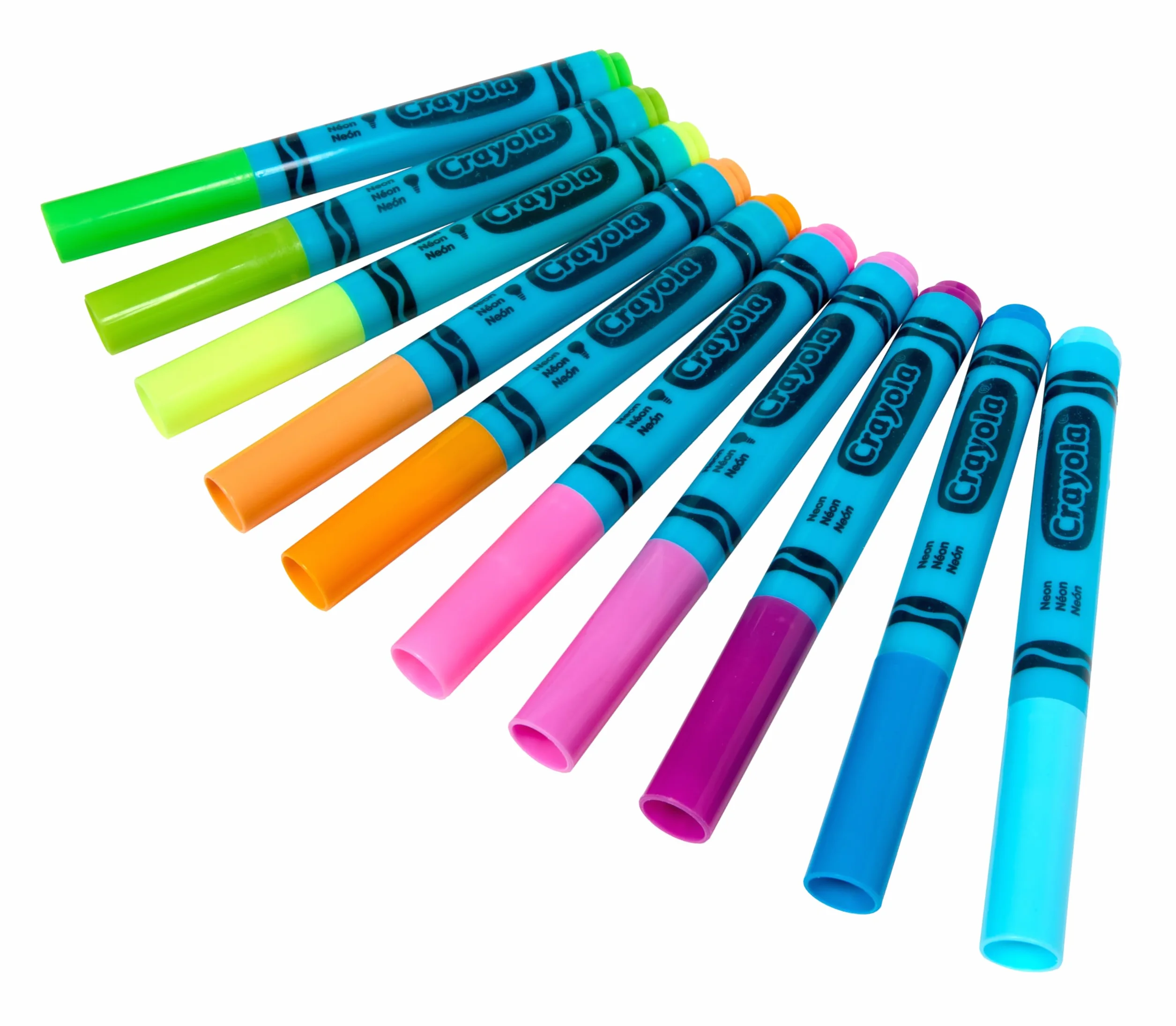 Crayola - Flamastry NEONOWE, zestaw 10 lśniących kolorów, dla dzieci od lat 3, do kreatywnych prac plastycznych, 58-8746