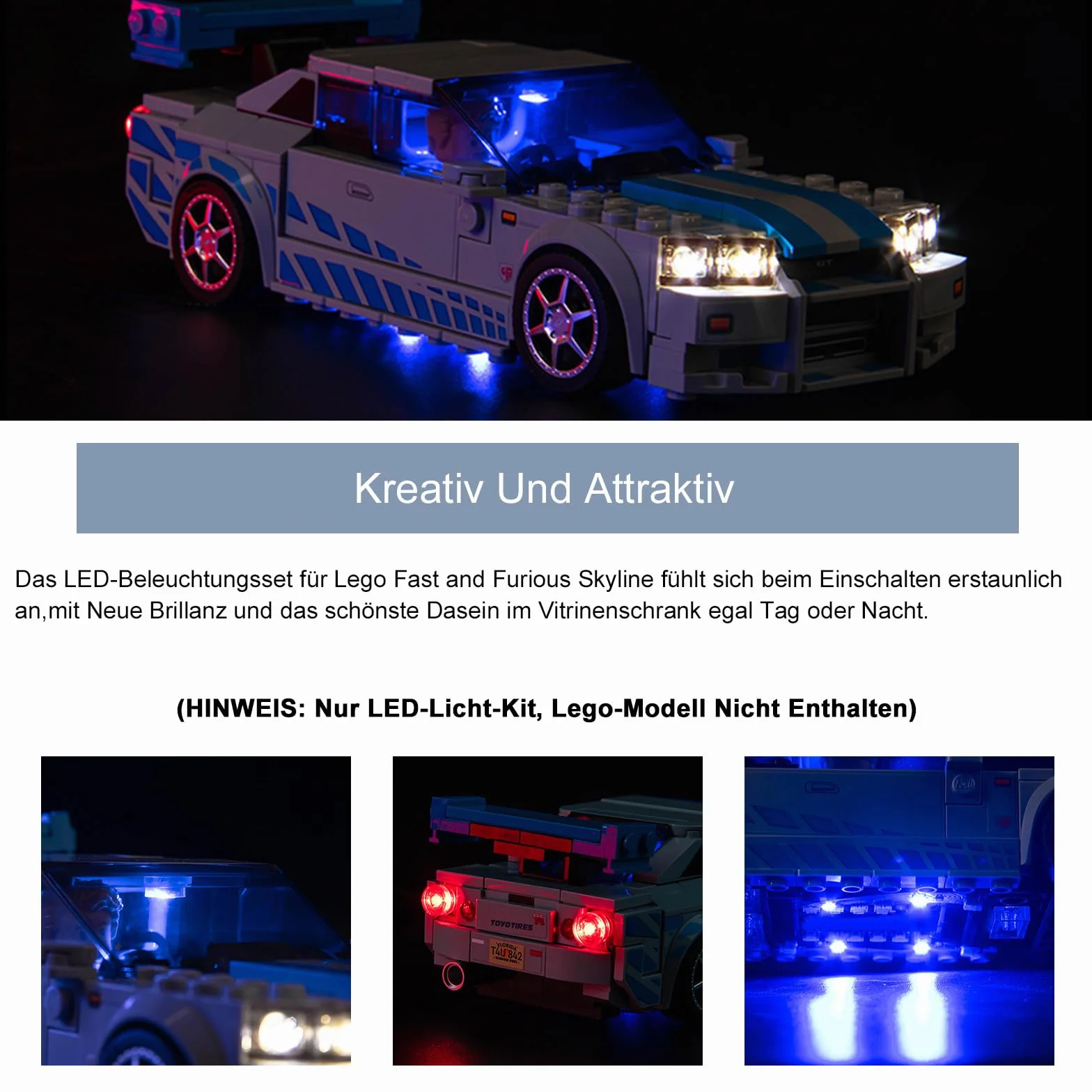 Zestaw oświetlenia LED kompatybilny z Lego 76917 Speed Champions Nissan Skyline GT-R