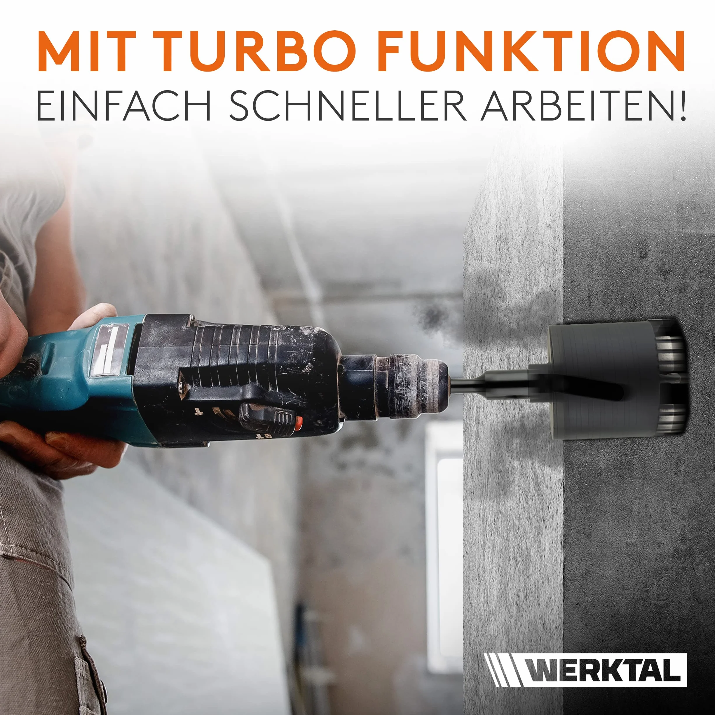 WERKTAL - Korona wiertnicza 82mm SDS Plus [5 XXL węglików] - Wiertło do puszek podtynkowych i gniazdek w murze, kamieniu, betonie, suficie - Korona wiertnicza do gniazdka z 5 workami antykurzowymi