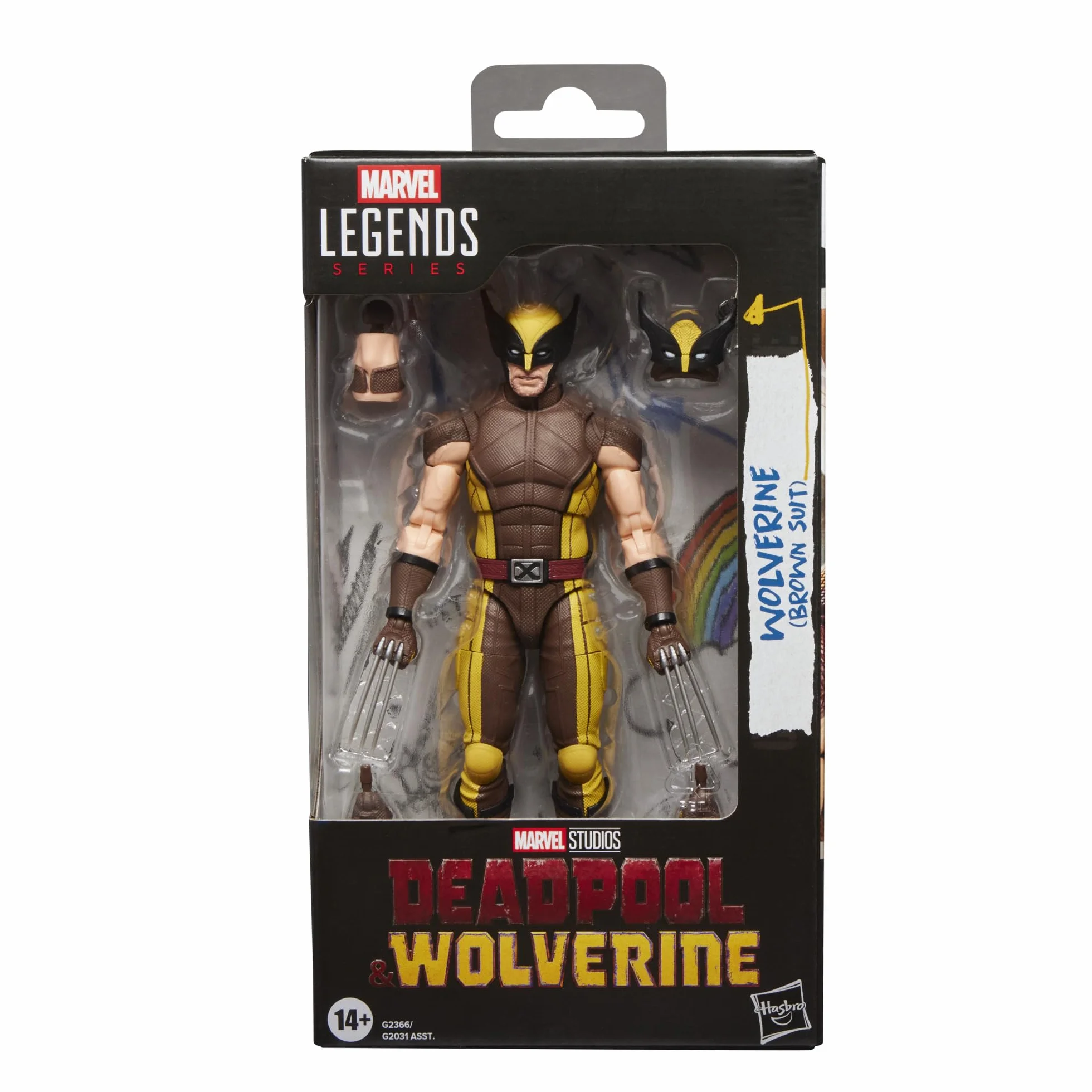 Wolverine (w brązowym kombinezonie) z serii Marvel Legends, kolekcjonerska figurka w skali 15 cm na prezent z filmu Deadpool & Wolverine wytwórni Marvela