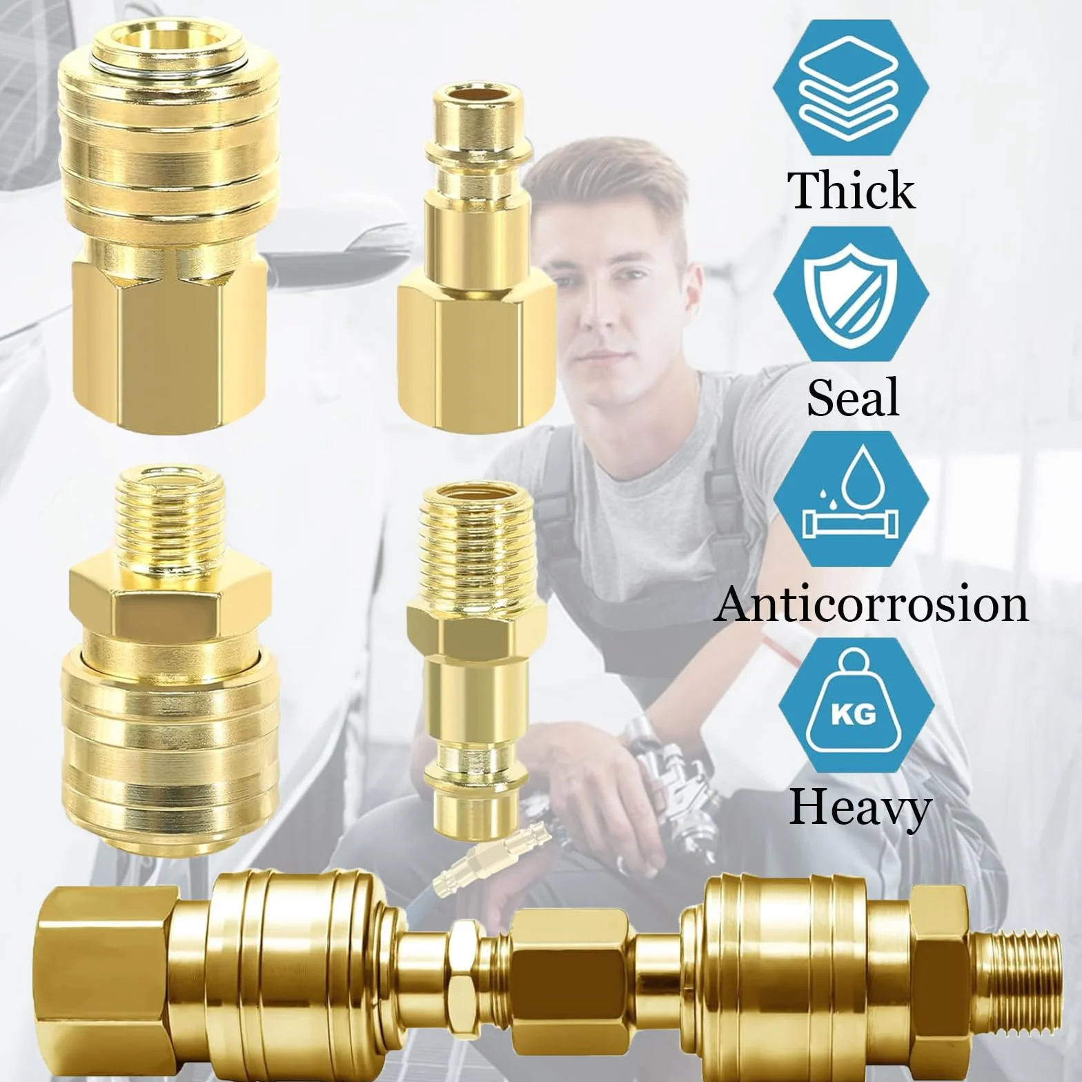 10 sztuk szybkozłączek sprężonego powietrza 1/4 "BSP europejskie złącza szybkozłączki przewodów powietrznych złączki złączki do węży sprzęgła wąż powietrza sprężarka złącza