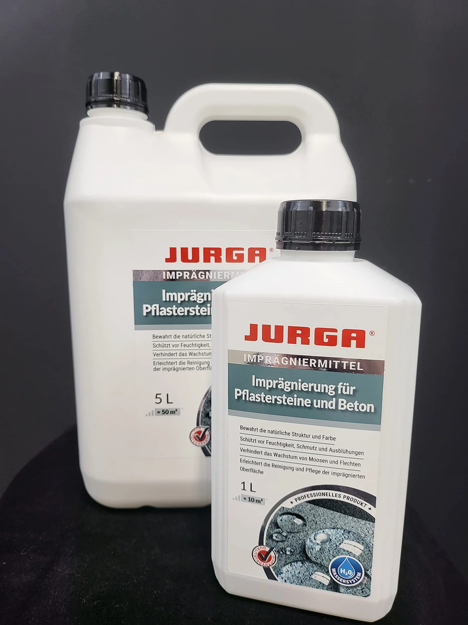 Jurga Proof CR impregnat do bruku i betonu, chroni przed wilgocią i brudem, zapobiega wzrostowi mchu i porostów, zachowuje kolor i strukturę powierzchni 5 l