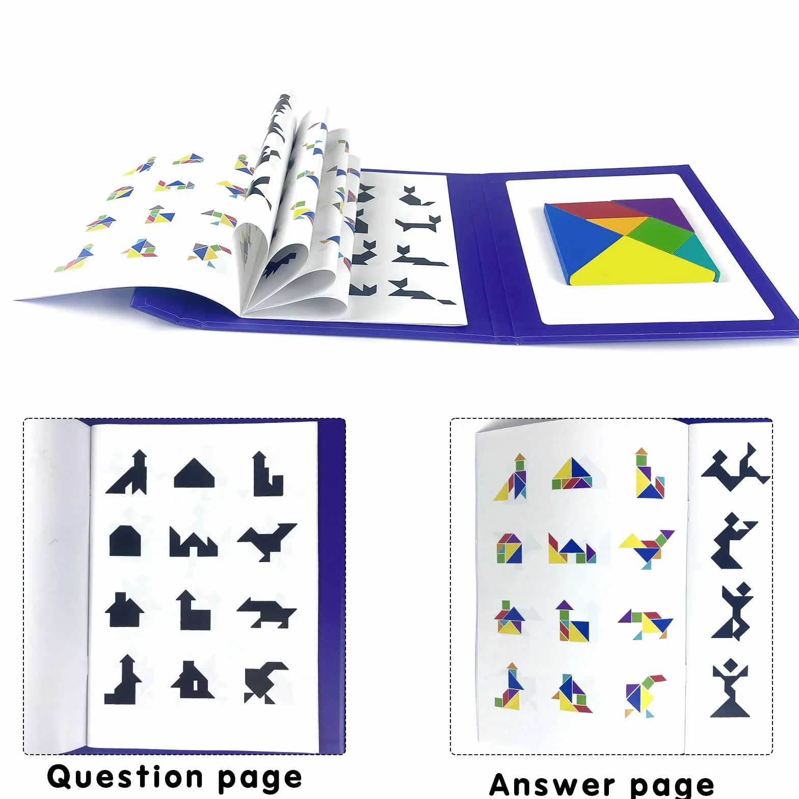 Magnetyczny tangram - geometryczne kształty, puzzle dla dzieci w wieku 3-7 lat