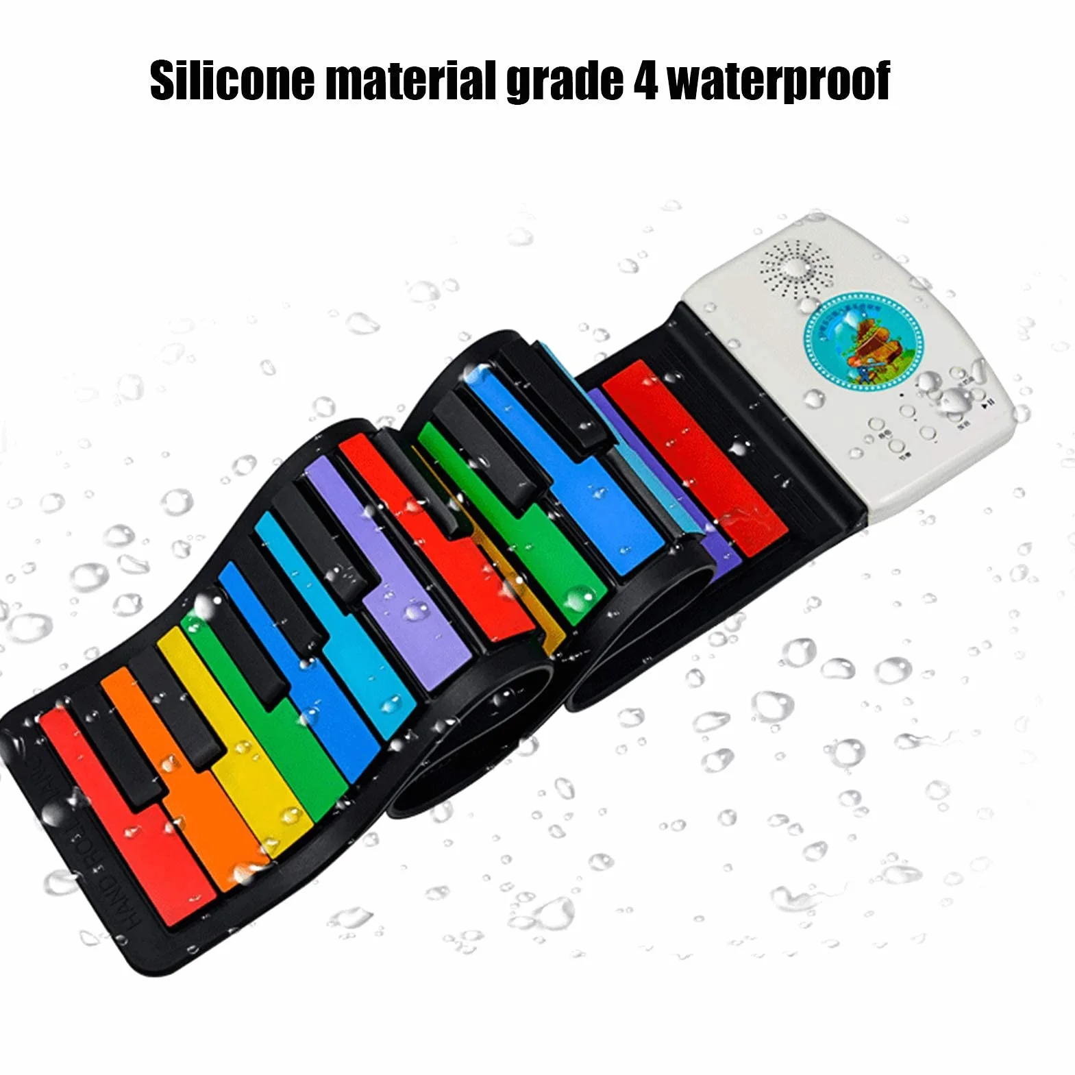 Roll Up Piano, Silikonowe 49 Klawiszy Roll Up Piano Rainbow Color Ręcznie Rolowane Klawiatury Fortepianowe Świąteczny Urodzinowy