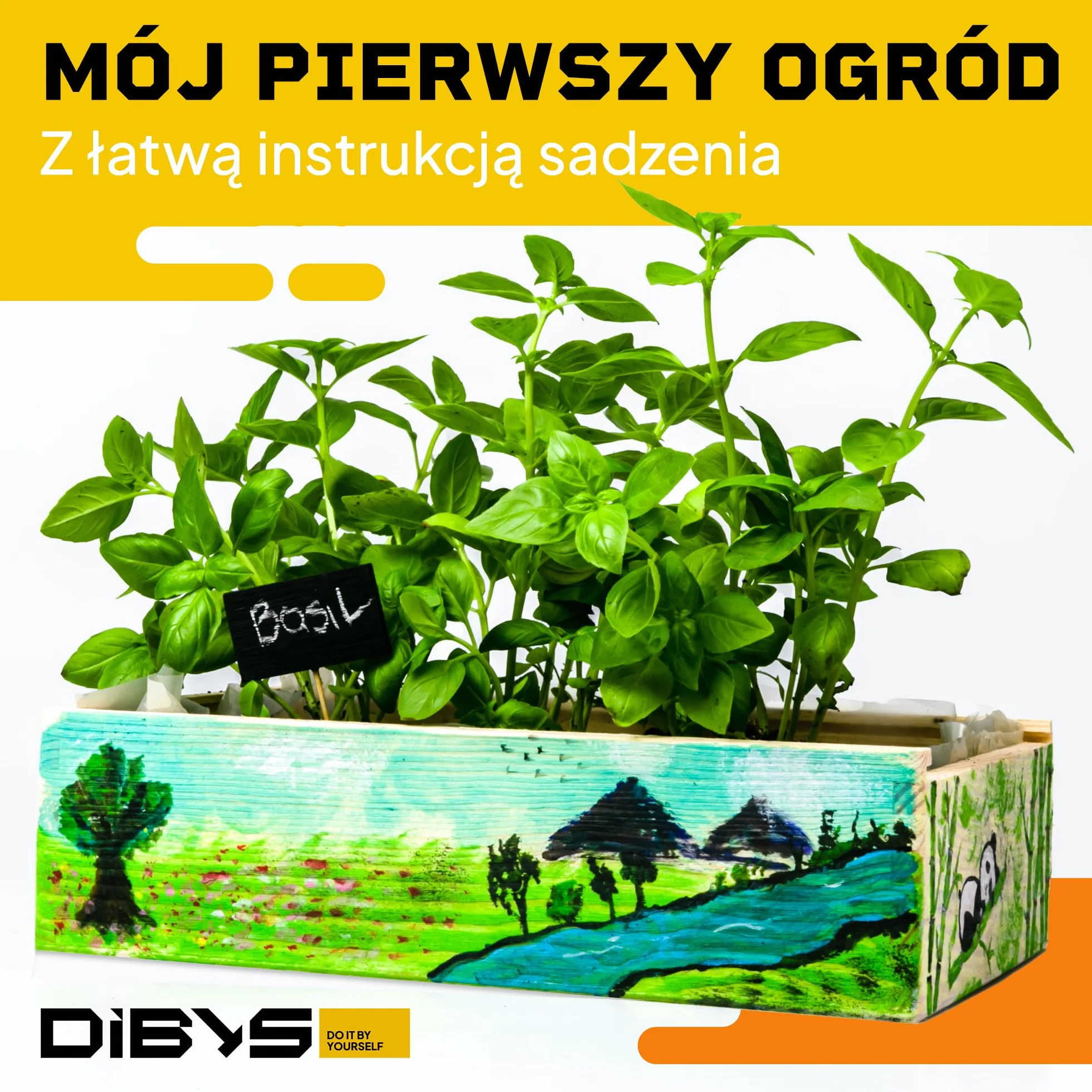 DIBYS Zestaw do Uprawy dla Dzieci | Kompletny Zestaw Ogrodowy z Nasionami Kwiatów, Drewnianymi Narzędziami, Ziemią, Farbami i Skrzynką do Malowania | Kreatywny Pomysł na Prezent | Zestaw Roślin