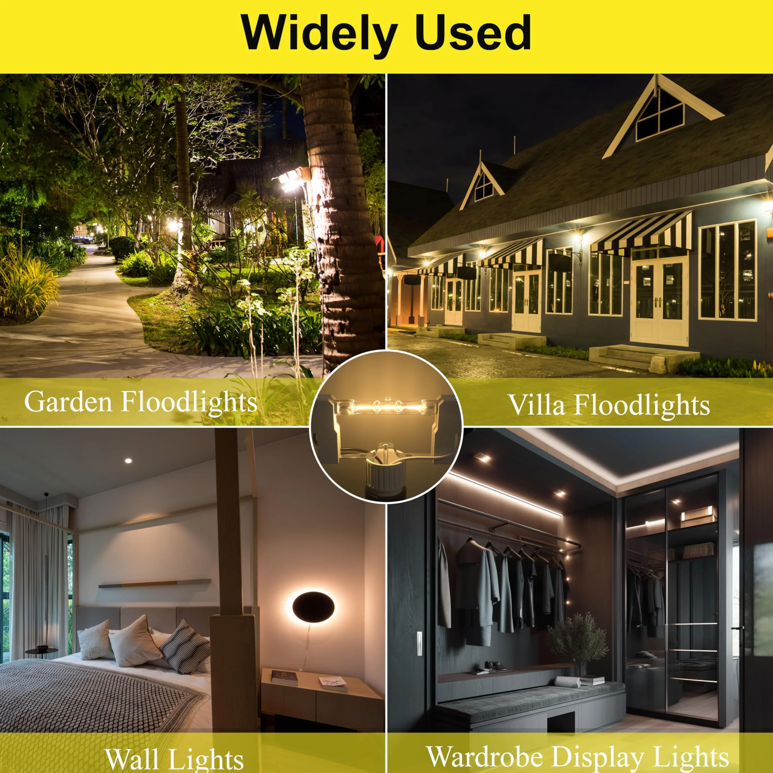 Klarlight R7s 78 mm Żarówki Halogenowe 48 W, ciepła biel 2800 K Żarówka typu J Możliwość ściemniania Żarówka z podwójnym końcem do lamp sufitowych, oświetlenie krajobrazu, opakowanie 5 szt