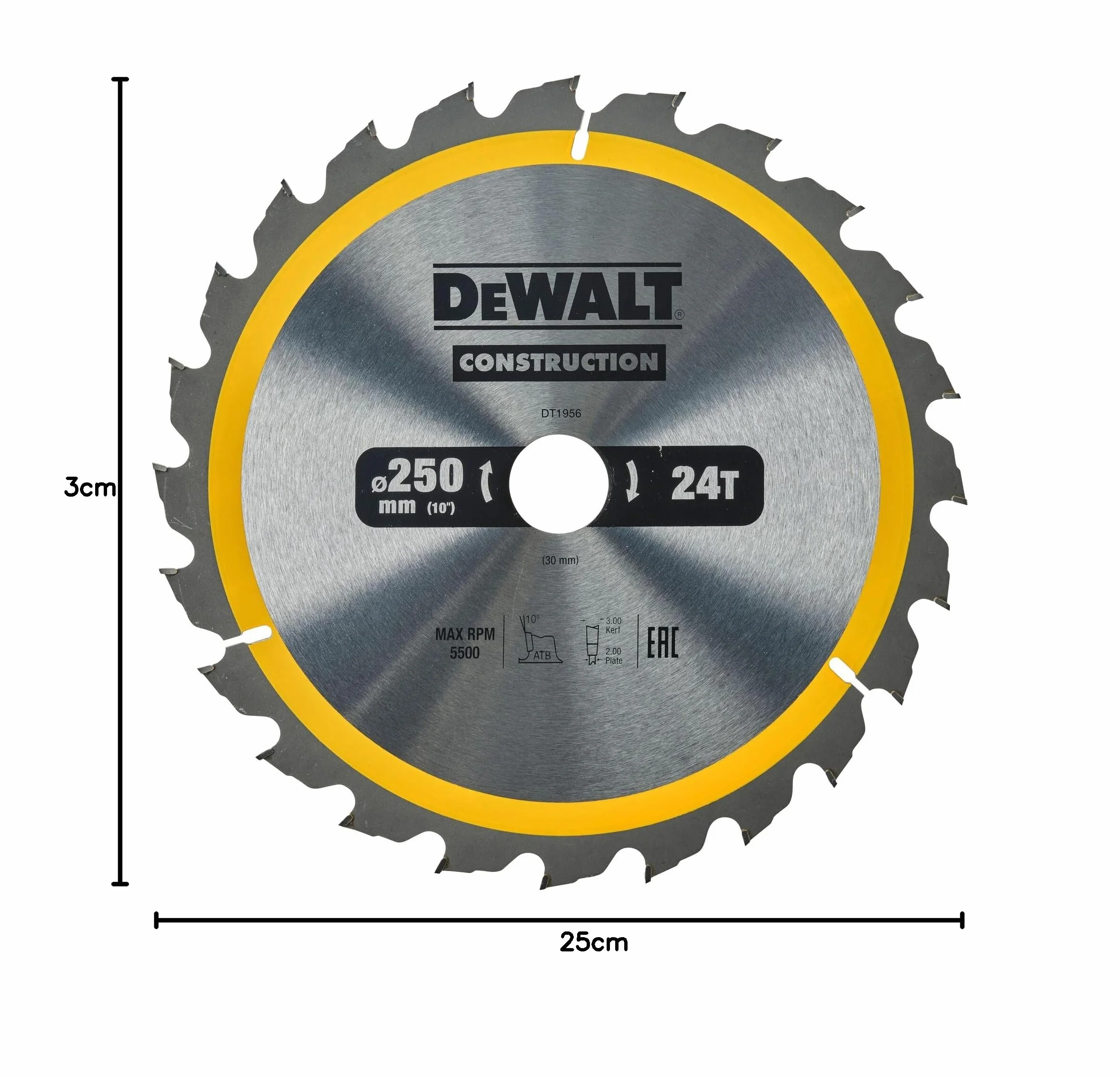 DEWALT Solidny Hoja do construcción 250x30mm 24d dla profesjonalistów i majsterkowiczów do pracy profesjonalnej wysoka trwałość