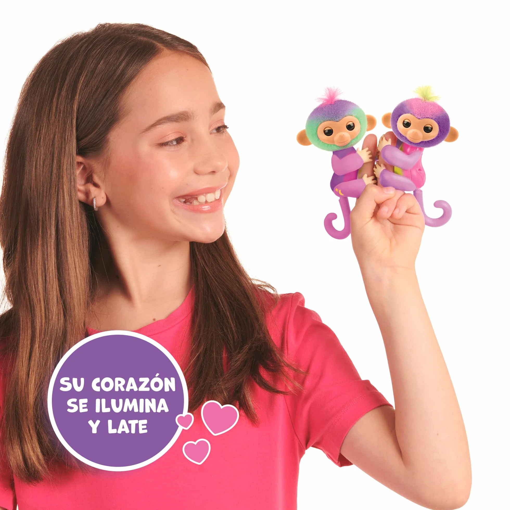 Bizak Fingerlings Magiczne kolory Norah, interaktywne zwierzę interaktywne wielokolorowe z +70 dźwiękami i ruchem, reaguje na dotyk, trzyma palec, zabawka dla dzieci od 3 lat, (61853181-2)