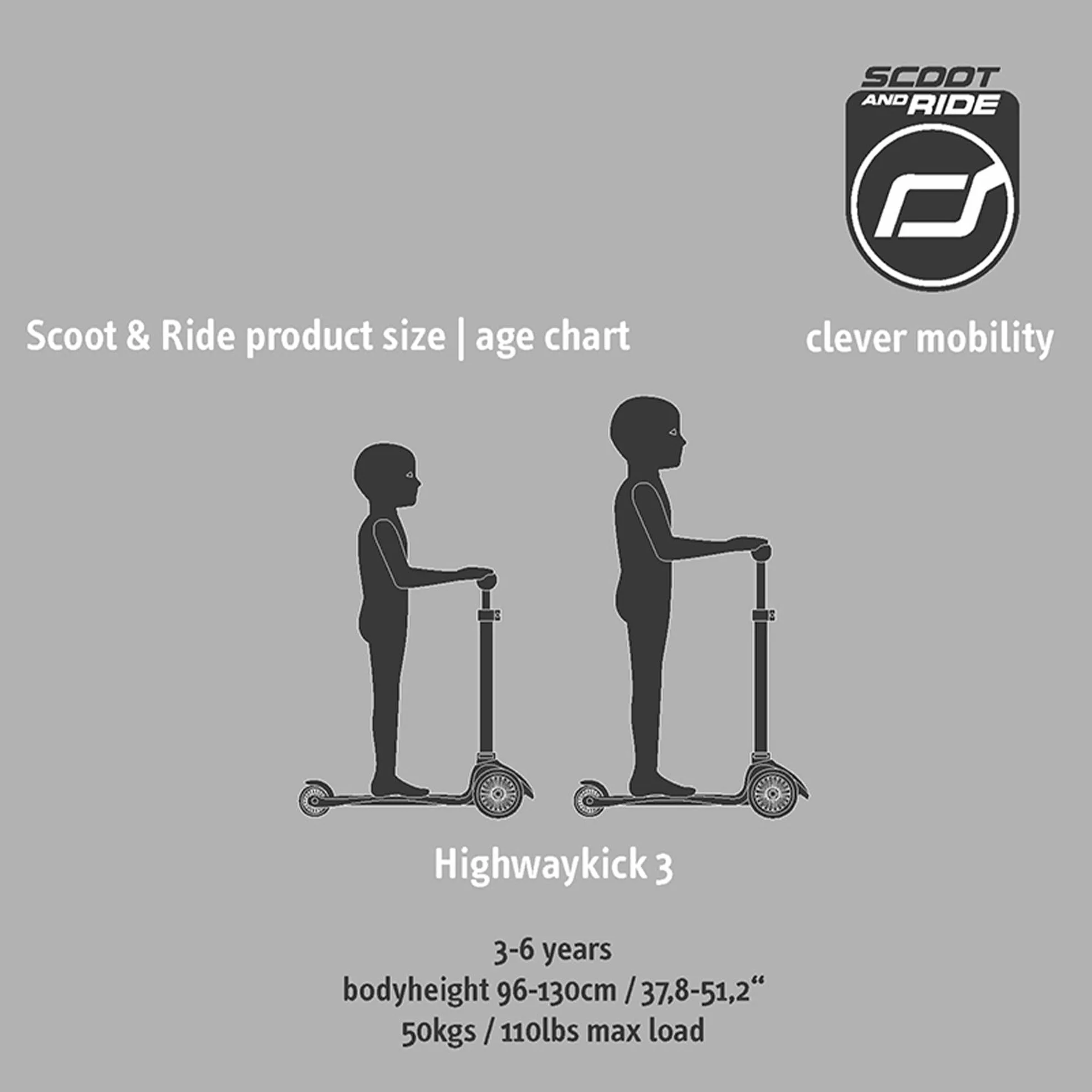 Scoot & Ride Highwaykick 3 LED hulajnoga z tworzywa sztucznego/metalu, wymiary: ok. 55 cm x 15 cm x 24 cm, 96344