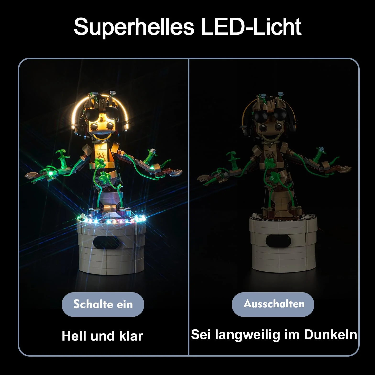 Music Version zestaw oświetleniowy kompatybilny z Lego Dancing Groot 76297 (nie jest to model), zestaw oświetleniowy LED, kompatybilny z Lego 76297 Dancing Groot, kreatywna zabawka