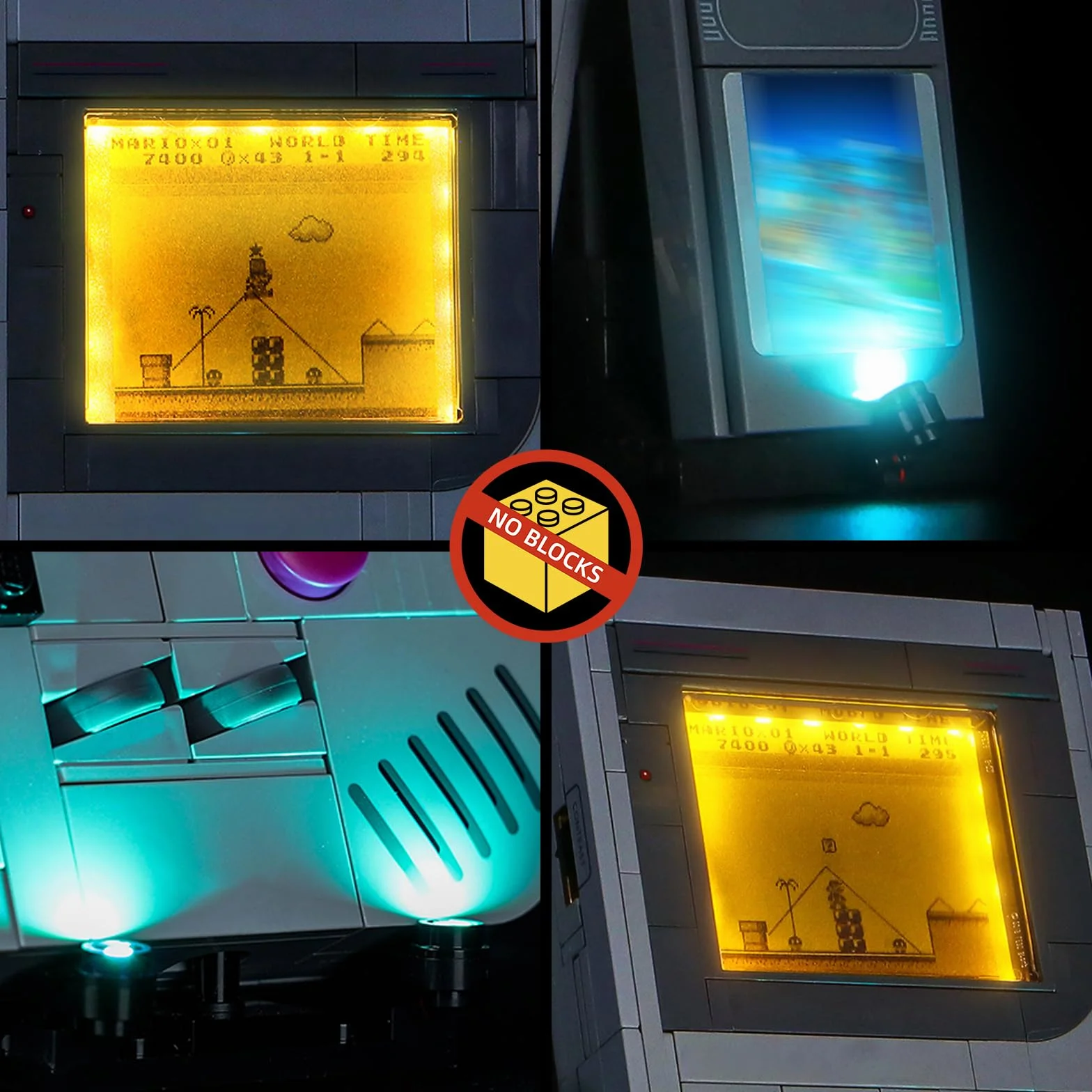 Zestaw świateł LED kompatybilny z Lego 72046 Game Boy (nie jest to model), zestaw oświetlenia dekoracyjnego, kompatybilny z klockami Lego Game Boy