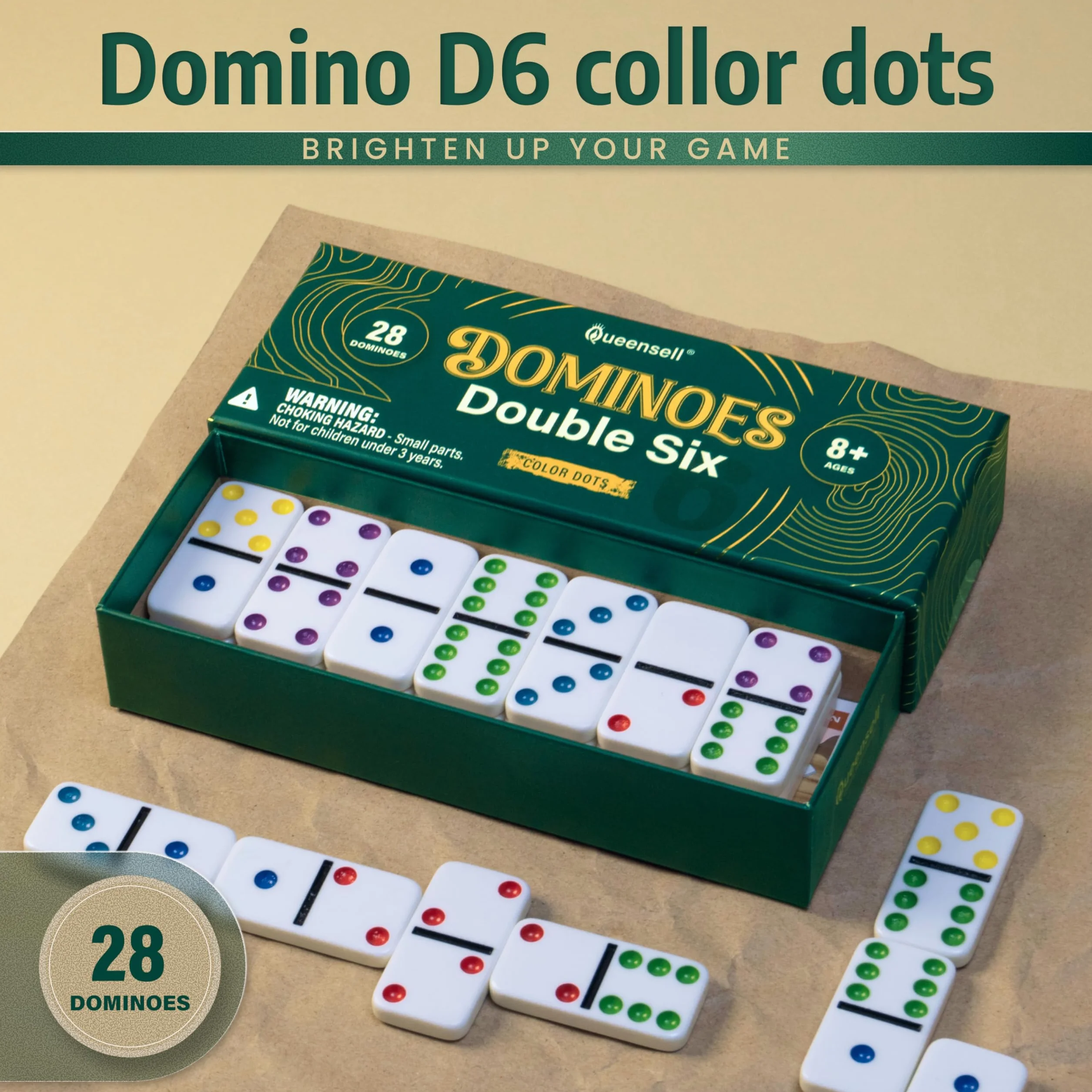 Queensell Domino D6 Collor Dots