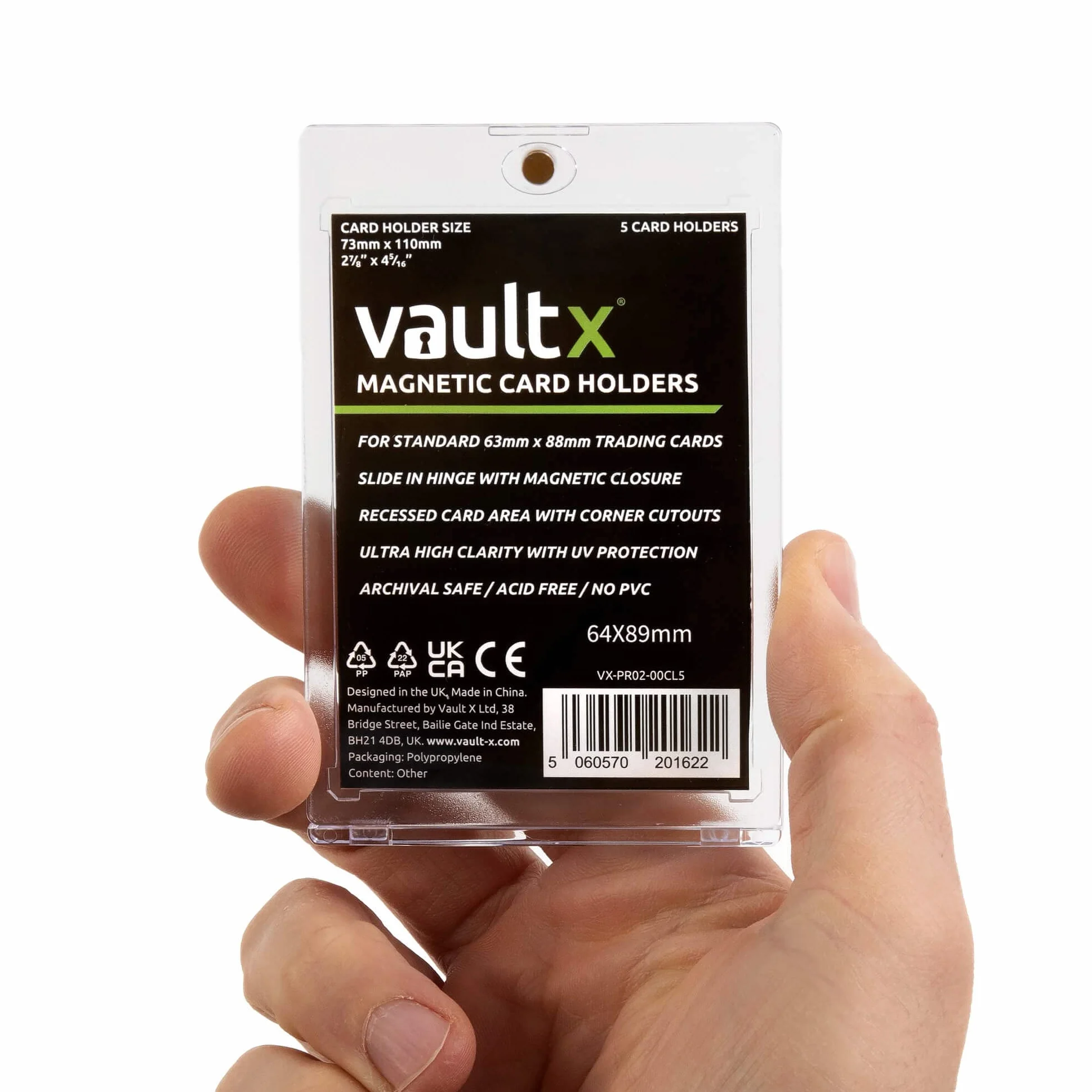 Vault X magnetyczne etui na karty 35pt do kart kolekcjonerskich, jednoczęściowe twarde opakowania z ochroną UV, przezroczysta ekspozycja do gier kolekcjonerskich, sportowych, TCG (opakowanie 5 szt.)